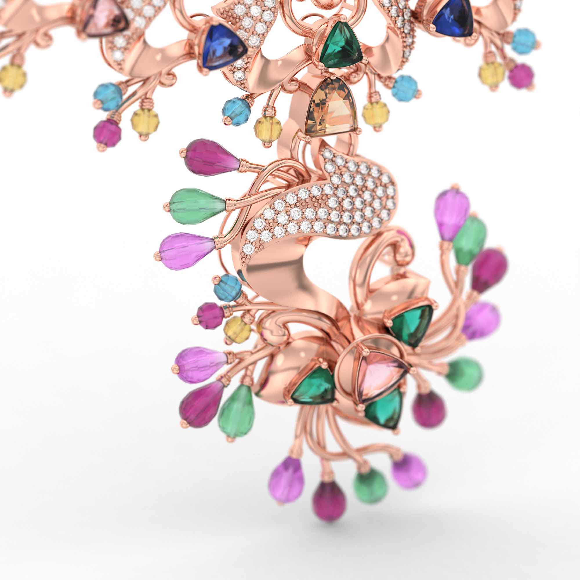 Lab-Grown Diamond Necklace in 18K Rose Gold – 2.3 Ct, 231 Diamonds thumbnail