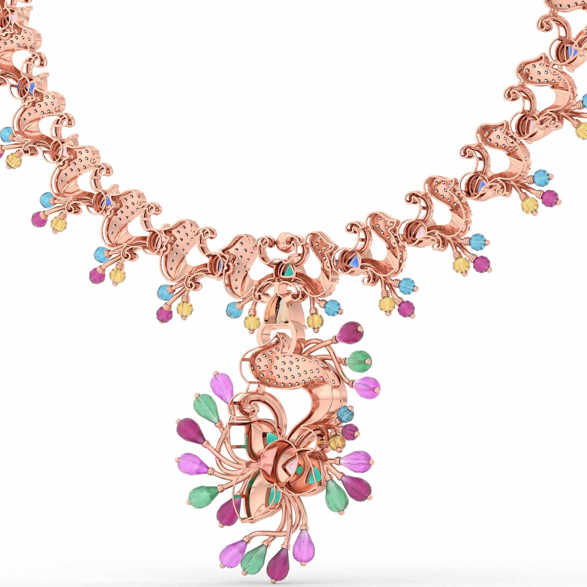 Lab-Grown Diamond Necklace in 18K Rose Gold – 2.3 Ct, 231 Diamonds thumbnail