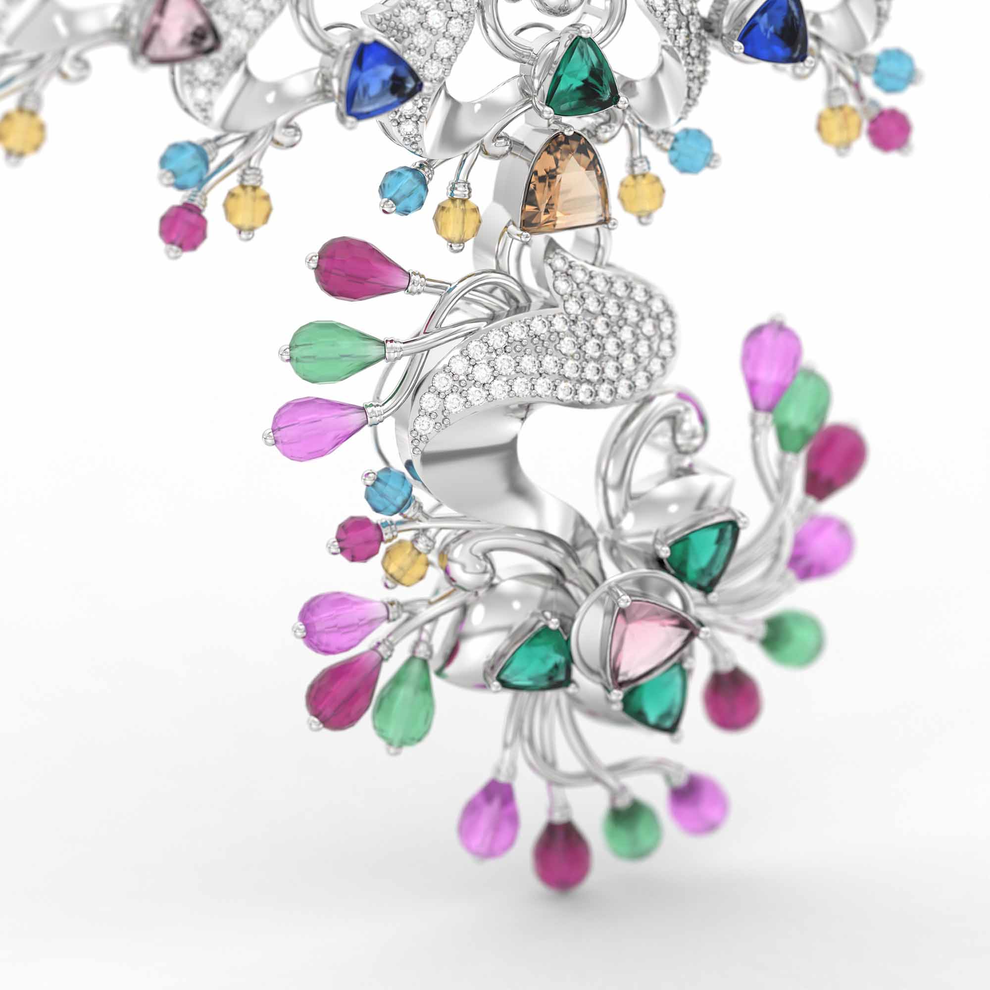 Lab-Grown Diamond Necklace in 18K White Gold – 2.3 Ct, 231 Diamonds thumbnail