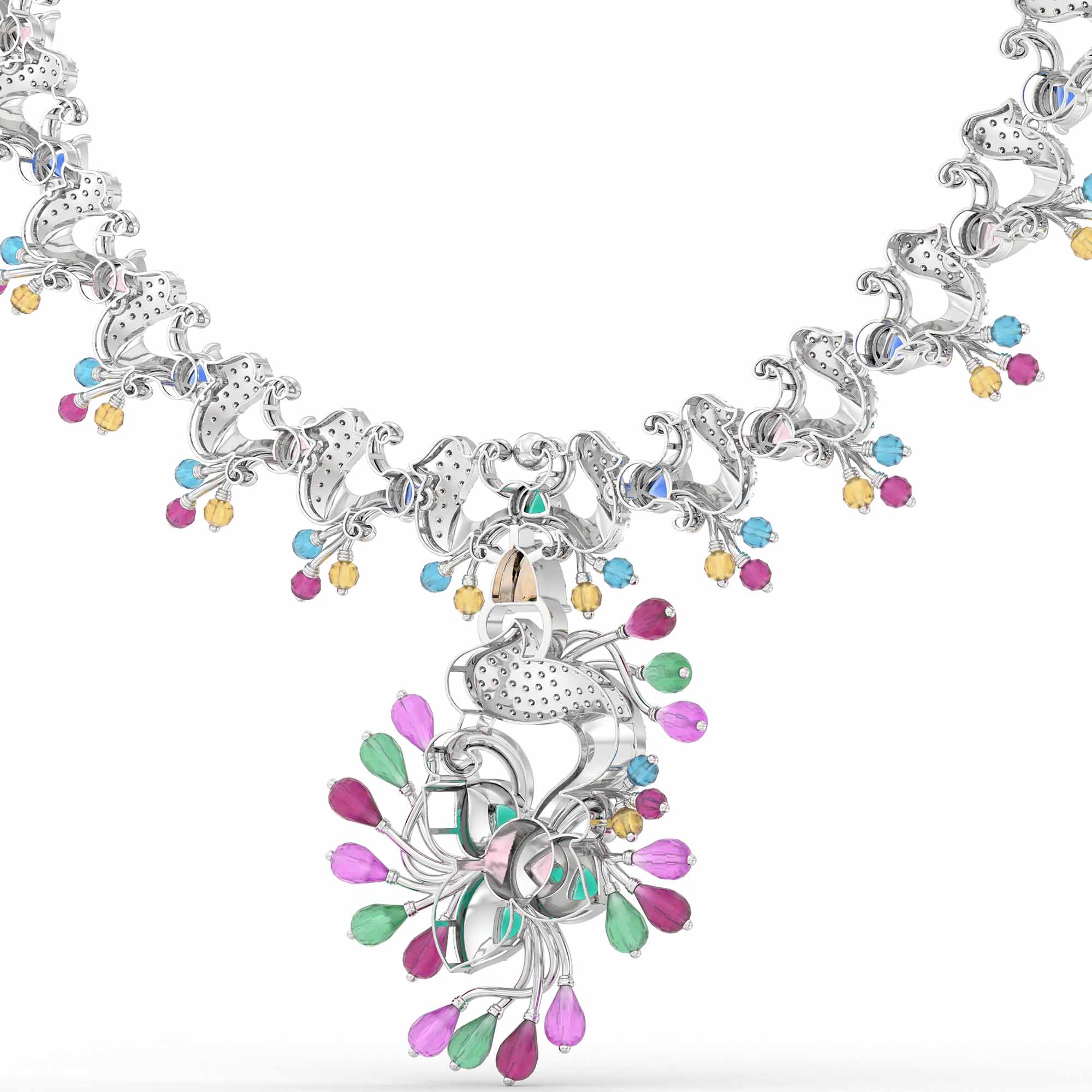 Lab-Grown Diamond Necklace in 18K White Gold – 2.3 Ct, 231 Diamonds thumbnail