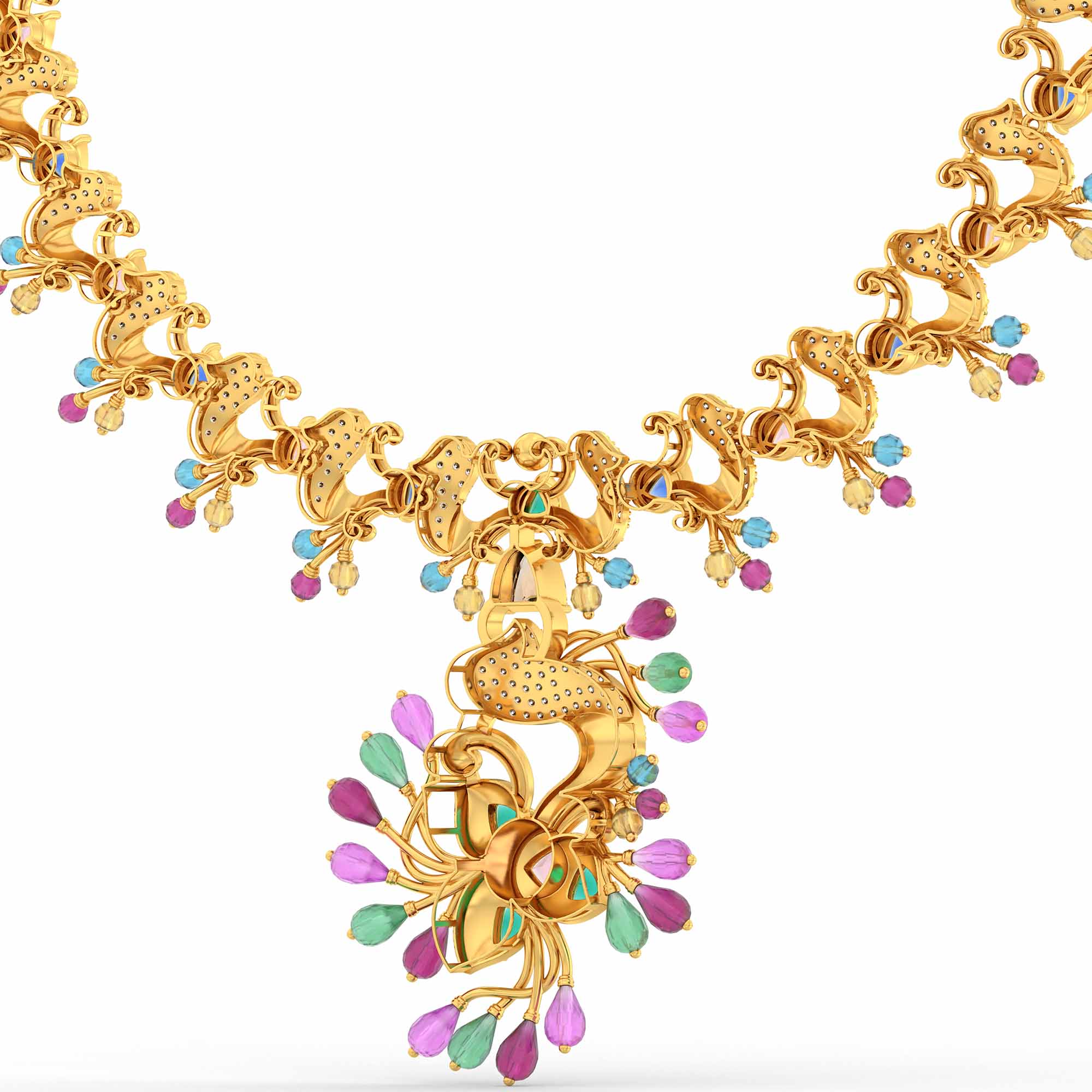 Lab-Grown Diamond Necklace in 22K Yellow Gold – 2.3 Ct, 231 Diamonds thumbnail