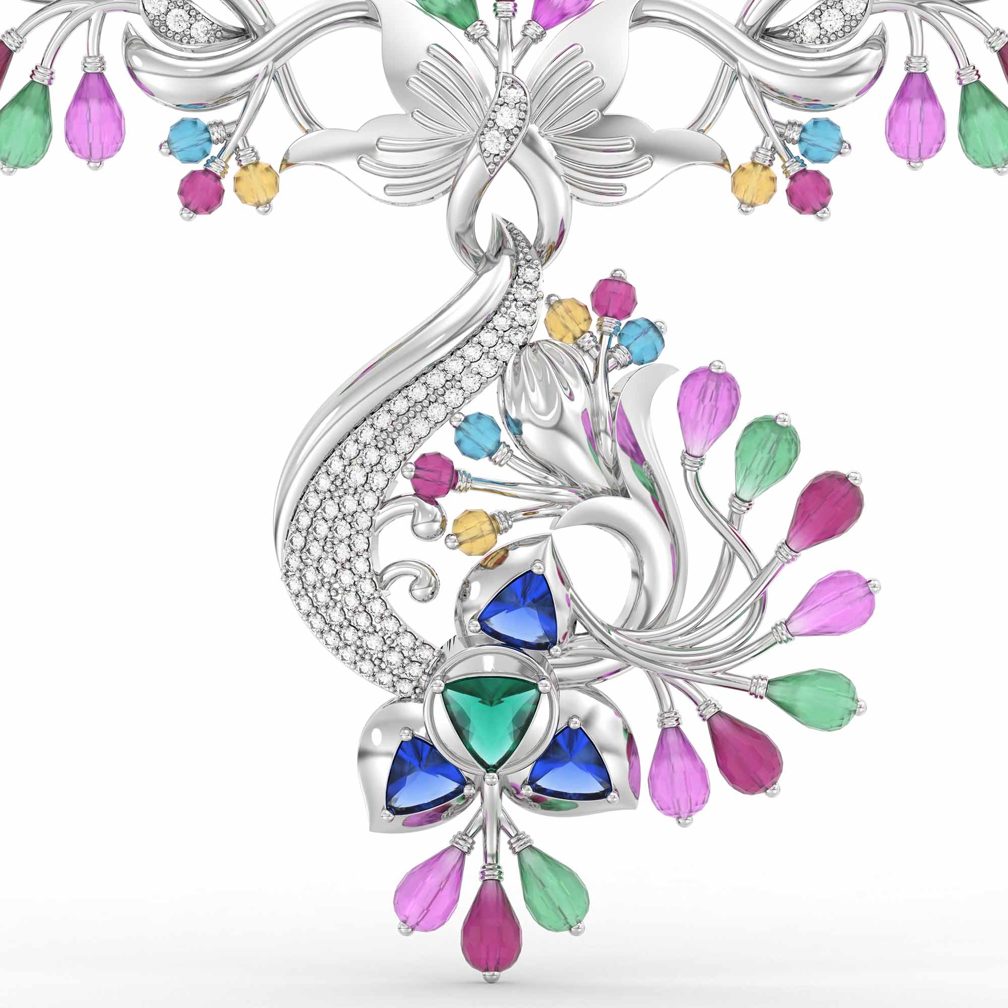Lab-Grown Diamond Necklace in 18K White Gold – 0.36 Ct, 88 Diamonds thumbnail