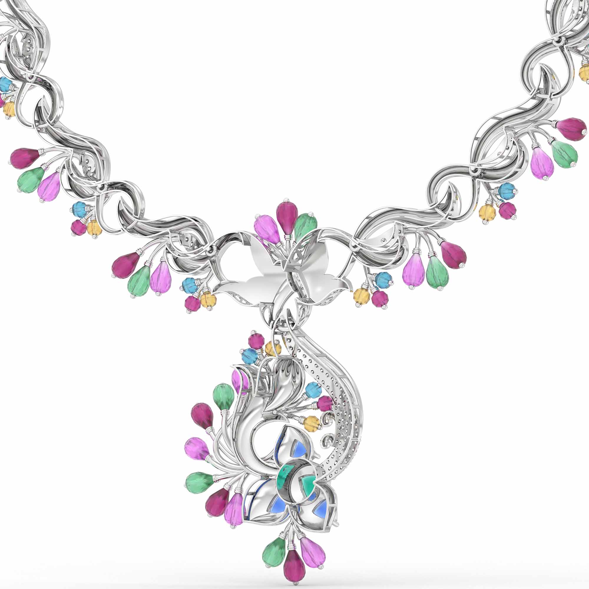 Lab-Grown Diamond Necklace in 18K White Gold – 0.36 Ct, 88 Diamonds thumbnail