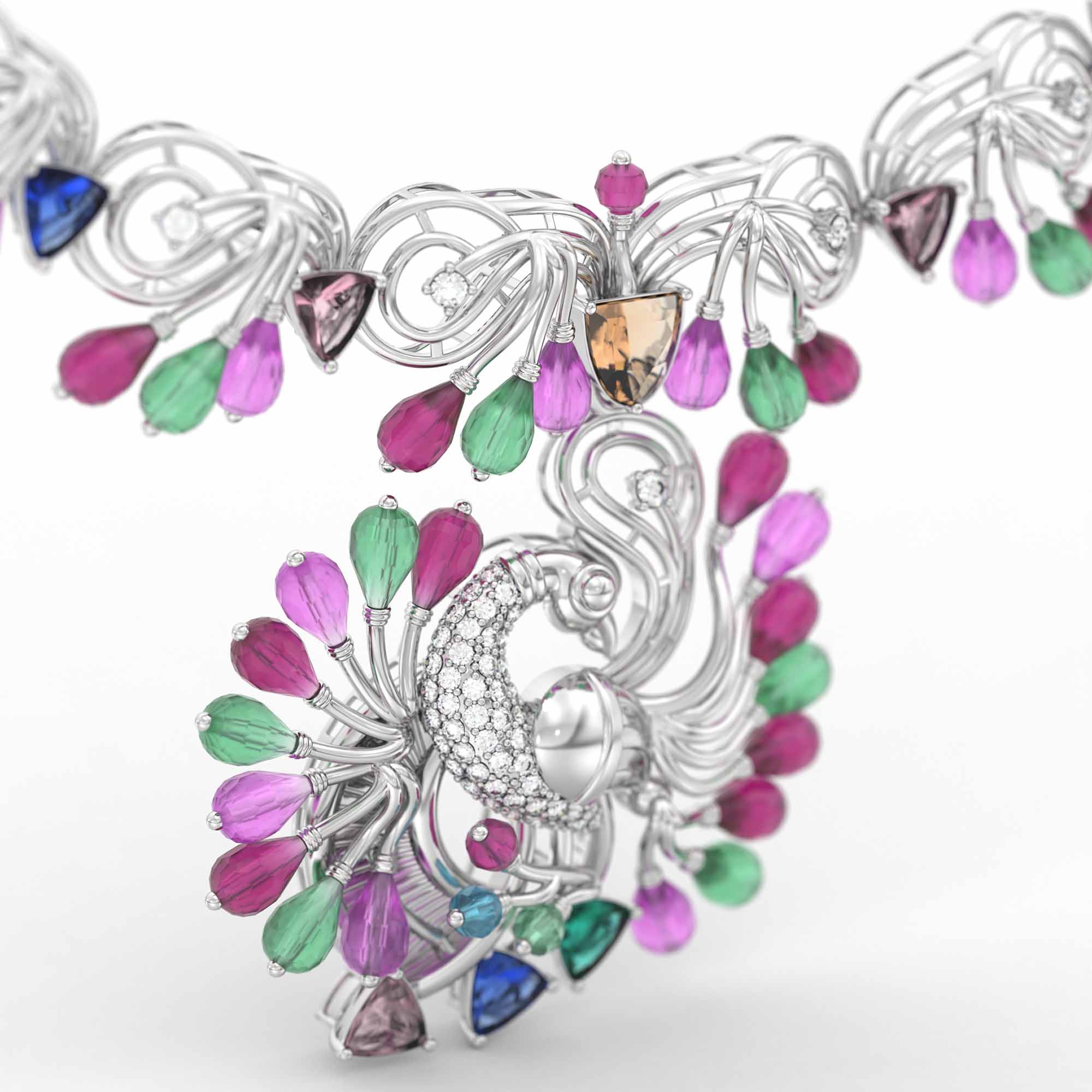 Lab-Grown Diamond Necklace in 18K White Gold – 0.24 Ct, 60 Diamonds thumbnail