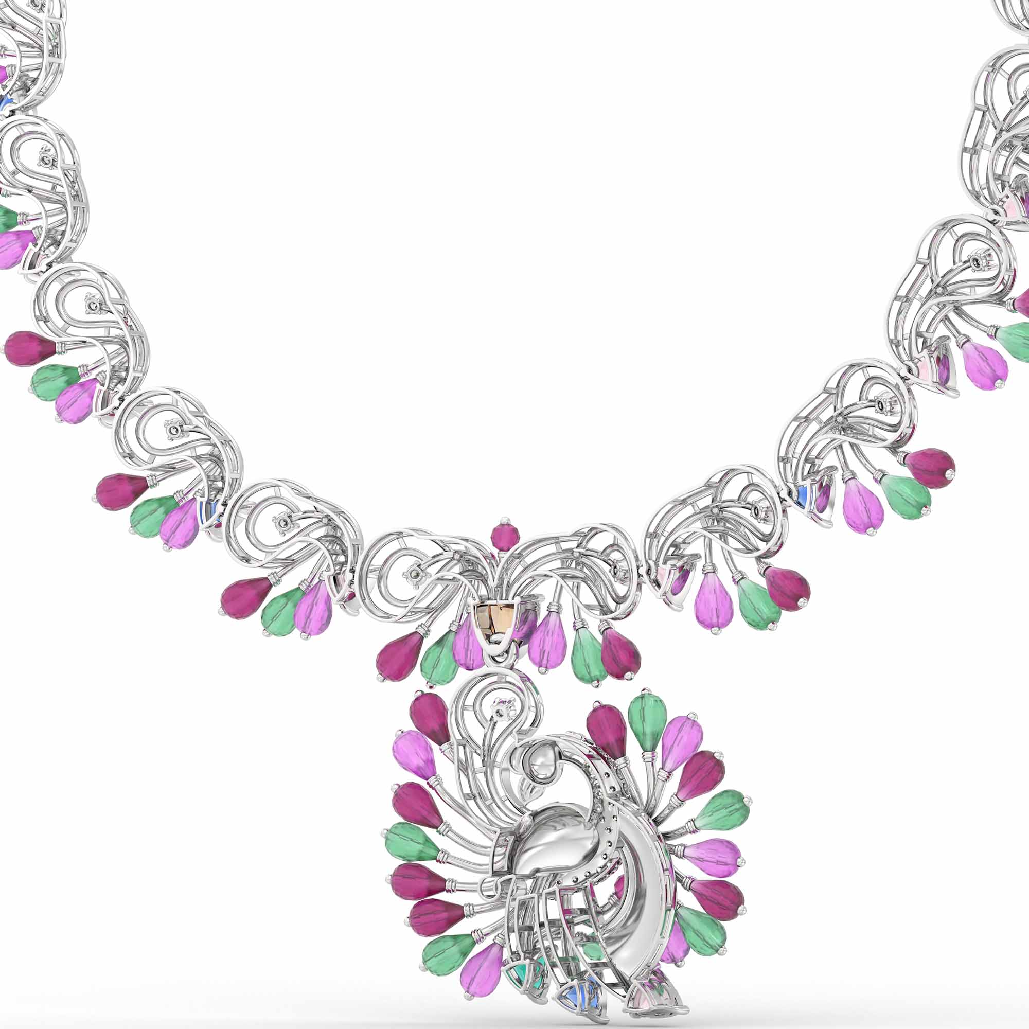 Lab-Grown Diamond Necklace in 18K White Gold – 0.24 Ct, 60 Diamonds thumbnail
