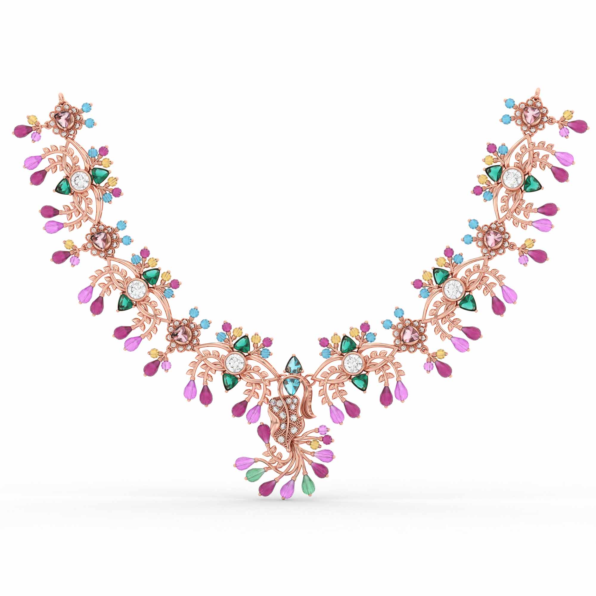 Lab-Grown Diamond Necklace in 18K Rose Gold – 0.25 Ct, 77 Diamonds thumbnail