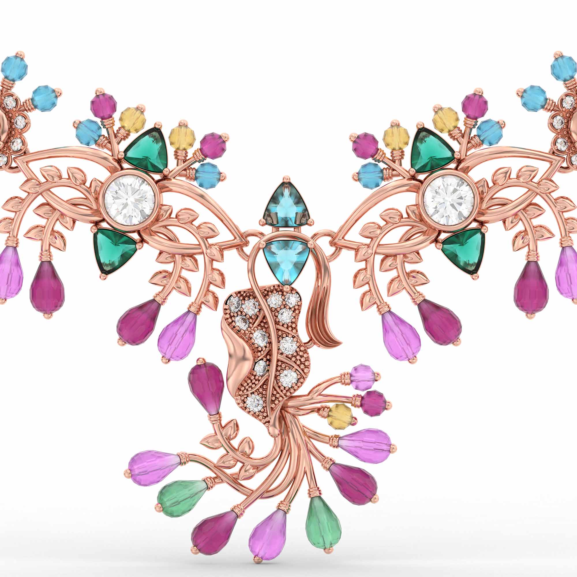 Lab-Grown Diamond Necklace in 18K Rose Gold – 0.25 Ct, 77 Diamonds thumbnail