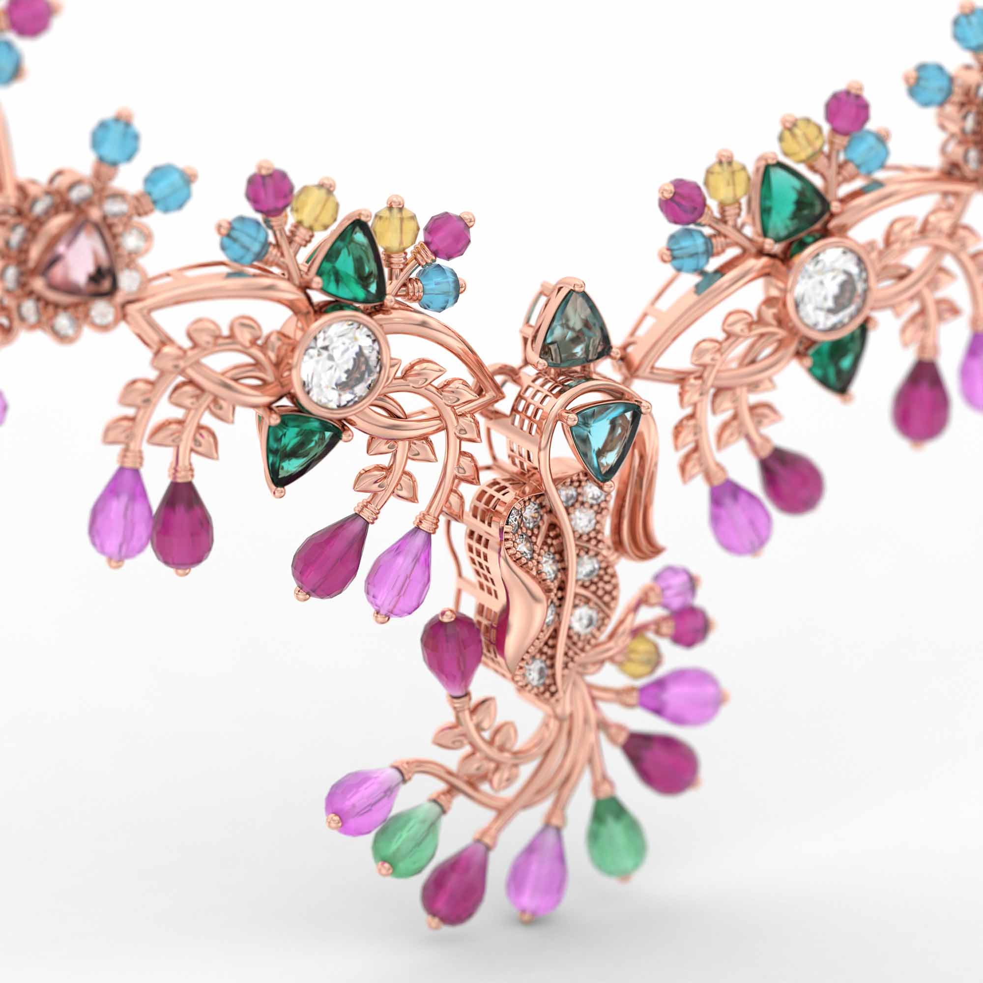 Lab-Grown Diamond Necklace in 18K Rose Gold – 0.25 Ct, 77 Diamonds thumbnail