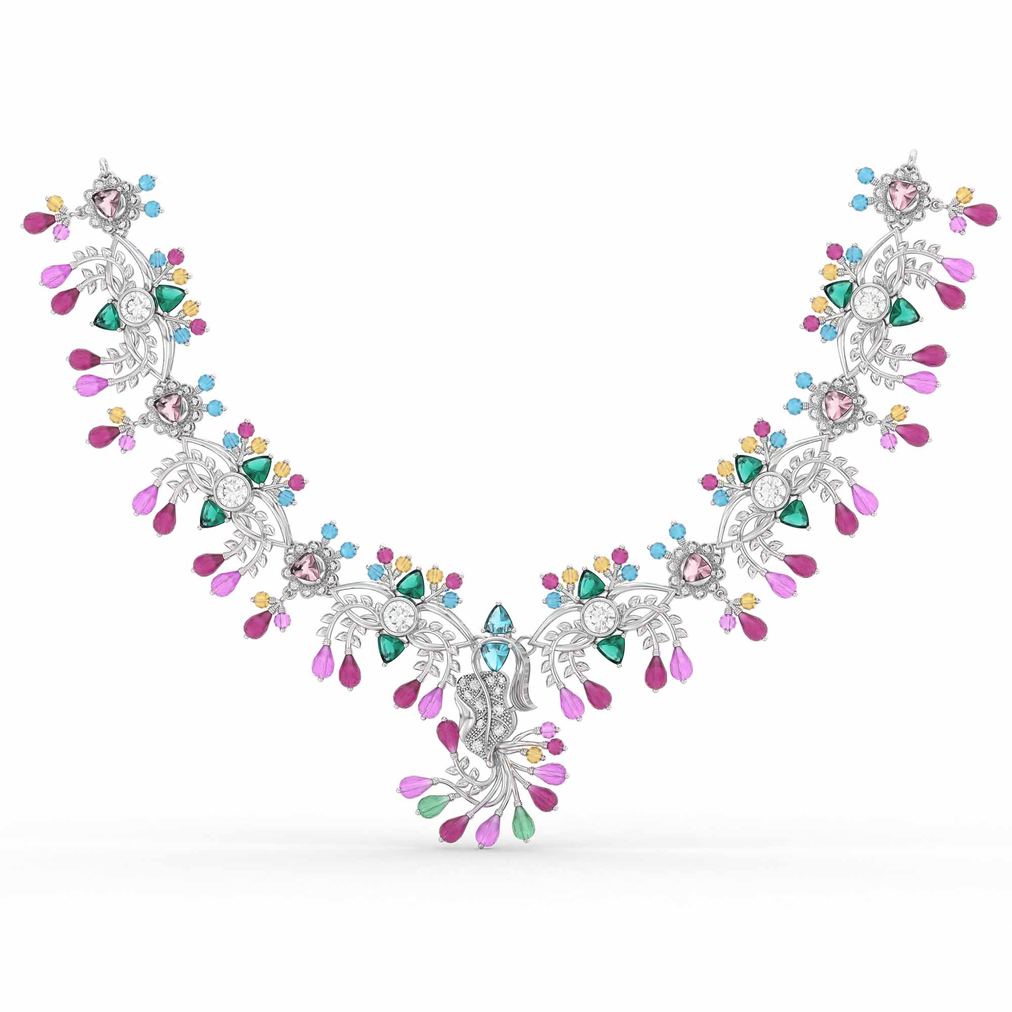 Lab-Grown Diamond Necklace in 18K White Gold – 0.25 Ct, 77 Diamonds thumbnail