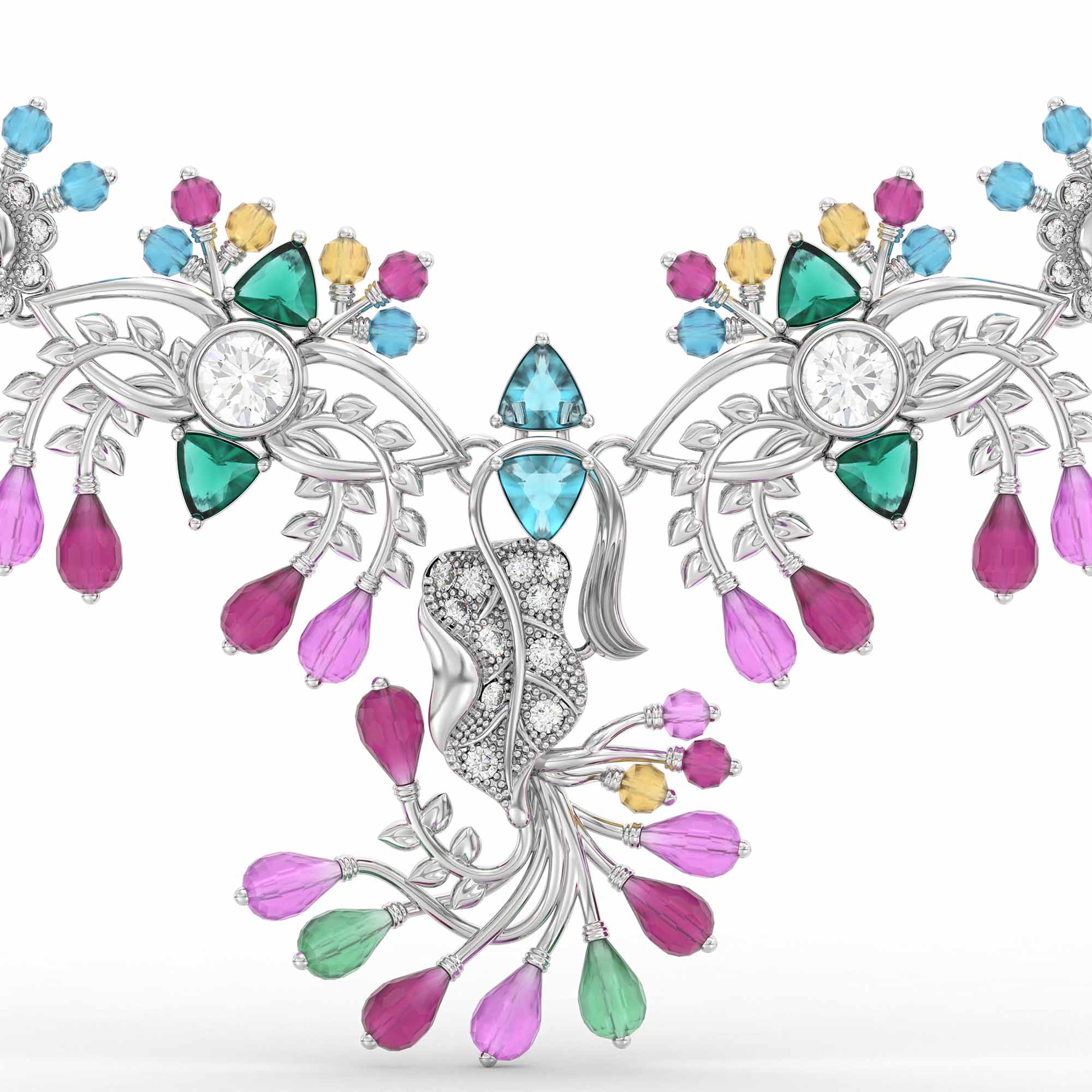 Lab-Grown Diamond Necklace in 18K White Gold – 0.25 Ct, 77 Diamonds thumbnail