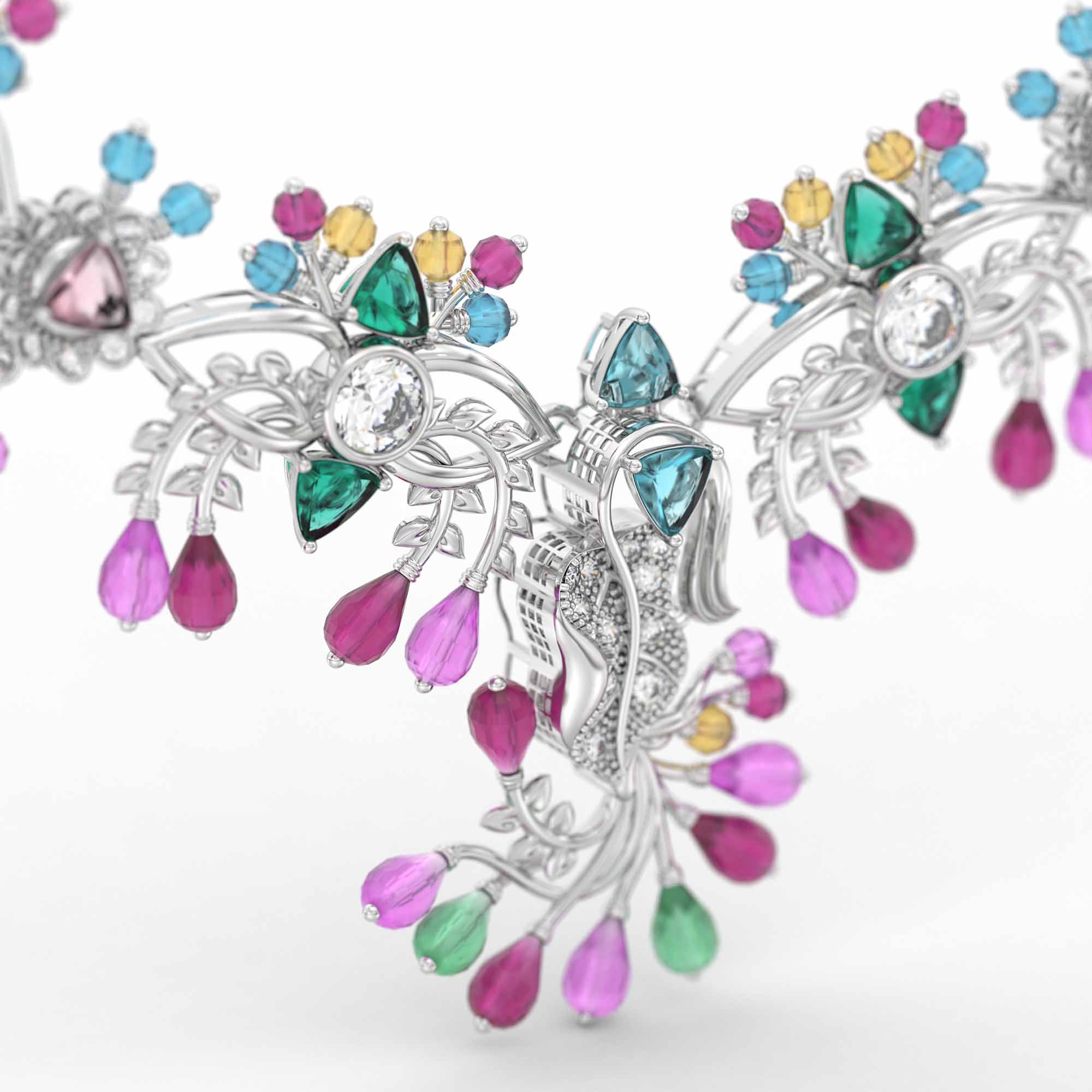 Lab-Grown Diamond Necklace in 18K White Gold – 0.25 Ct, 77 Diamonds thumbnail