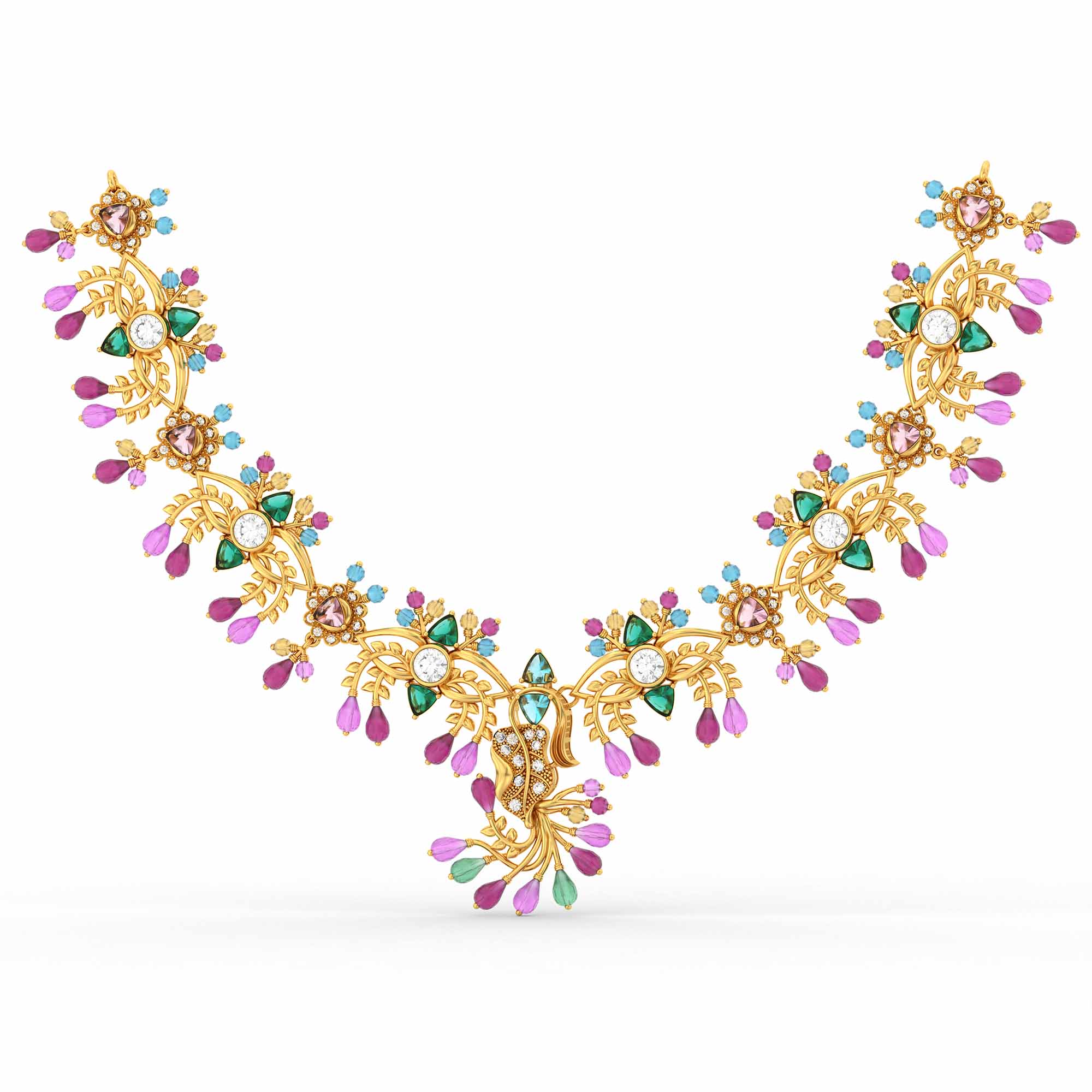Lab-Grown Diamond Necklace in 22K Yellow Gold – 0.25 Ct, 77 Diamonds thumbnail