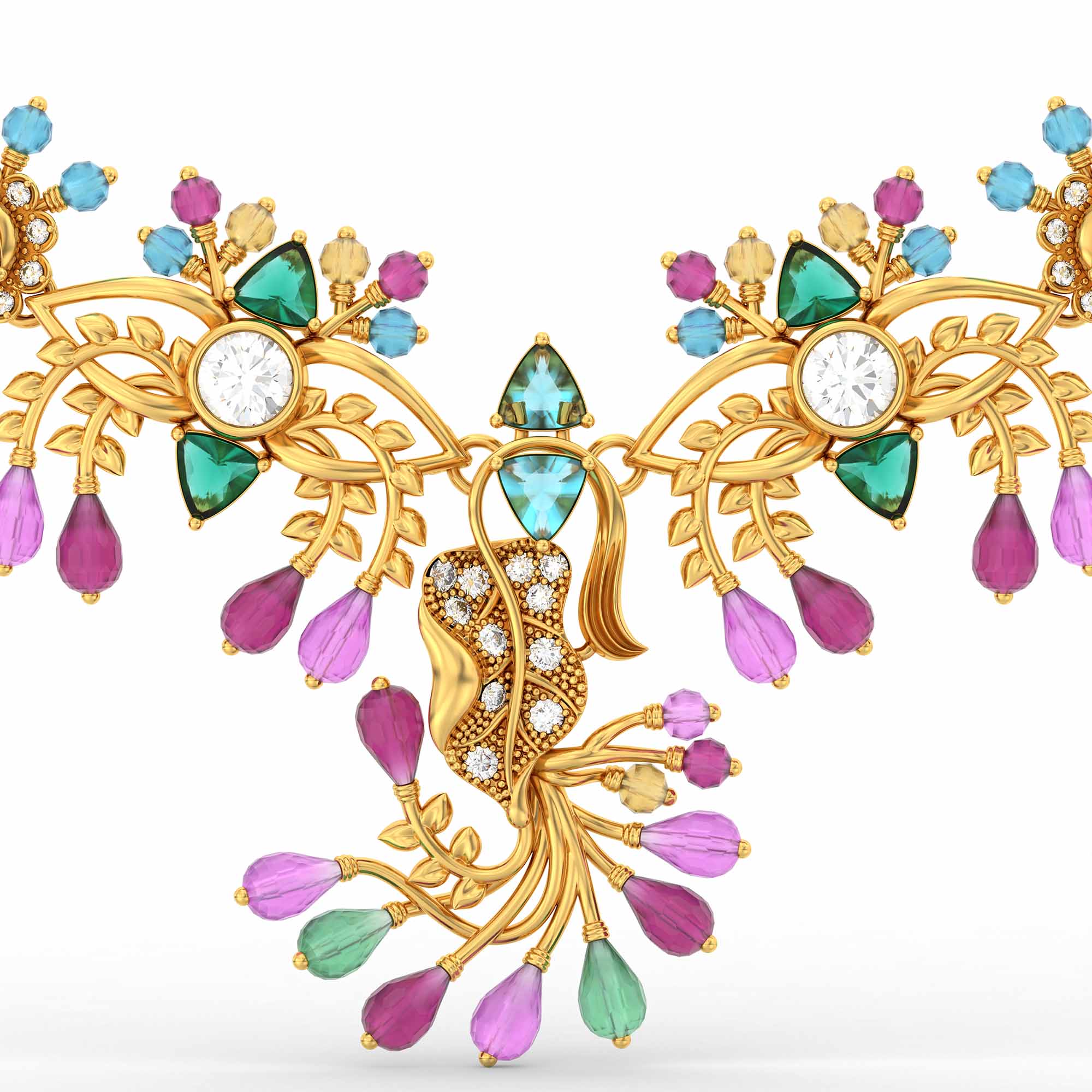 Lab-Grown Diamond Necklace in 22K Yellow Gold – 0.25 Ct, 77 Diamonds thumbnail