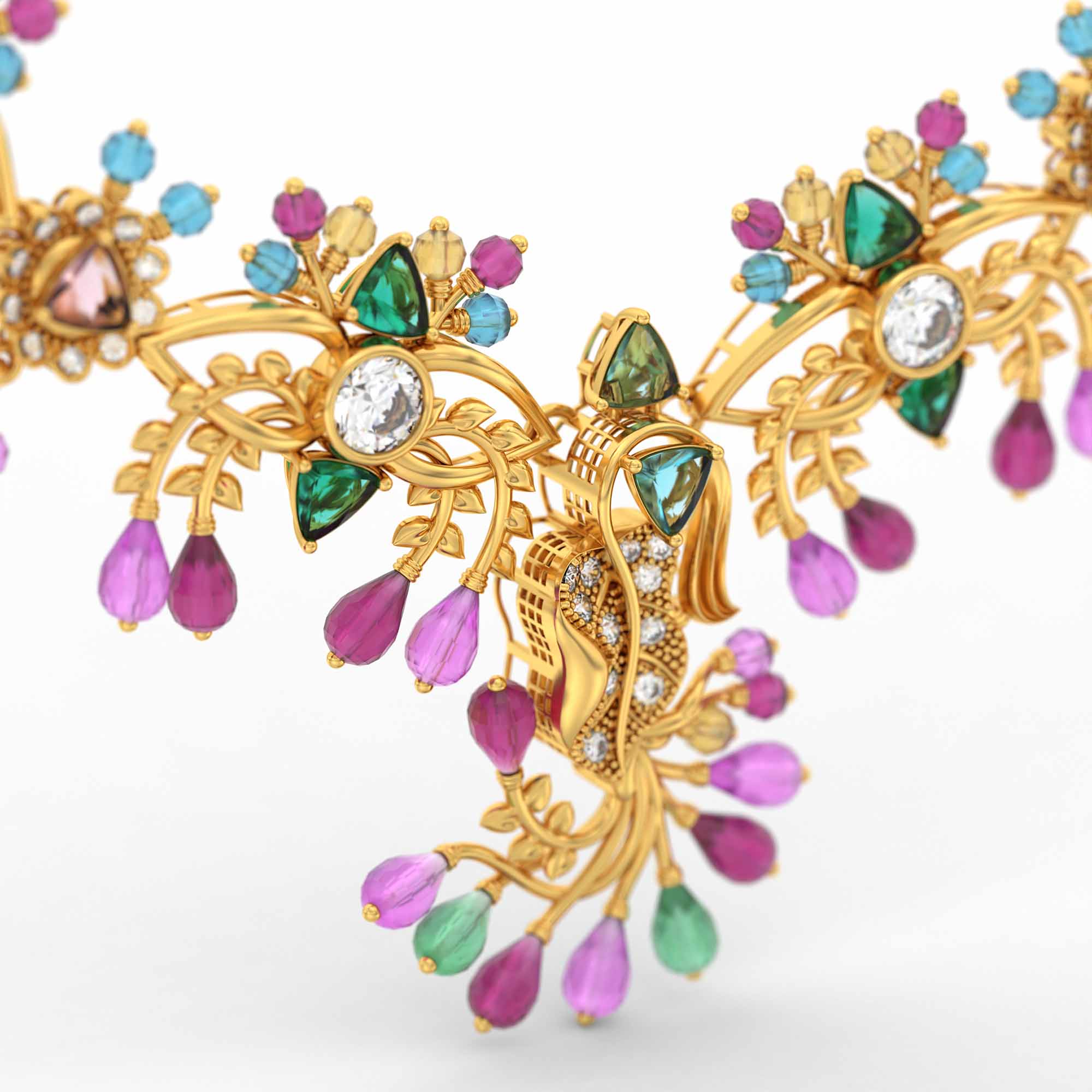 Lab-Grown Diamond Necklace in 22K Yellow Gold – 0.25 Ct, 77 Diamonds thumbnail