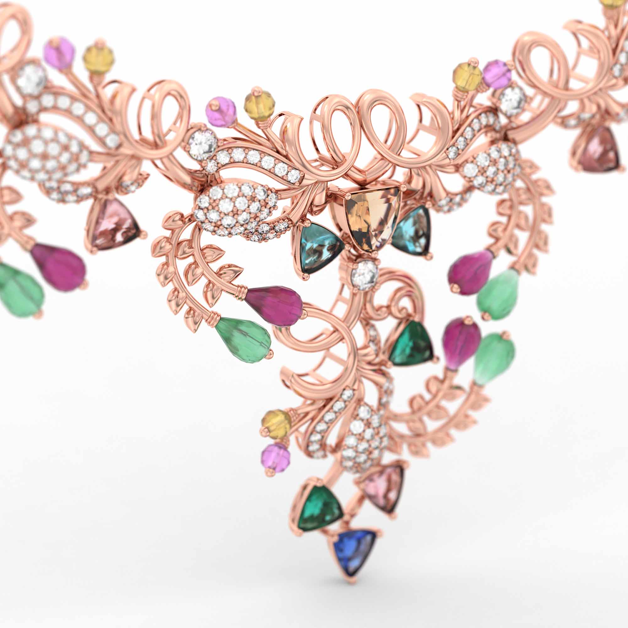 Lab-Grown Diamond Necklace in 18K Rose Gold – 1.21 Ct, 359 Diamonds thumbnail