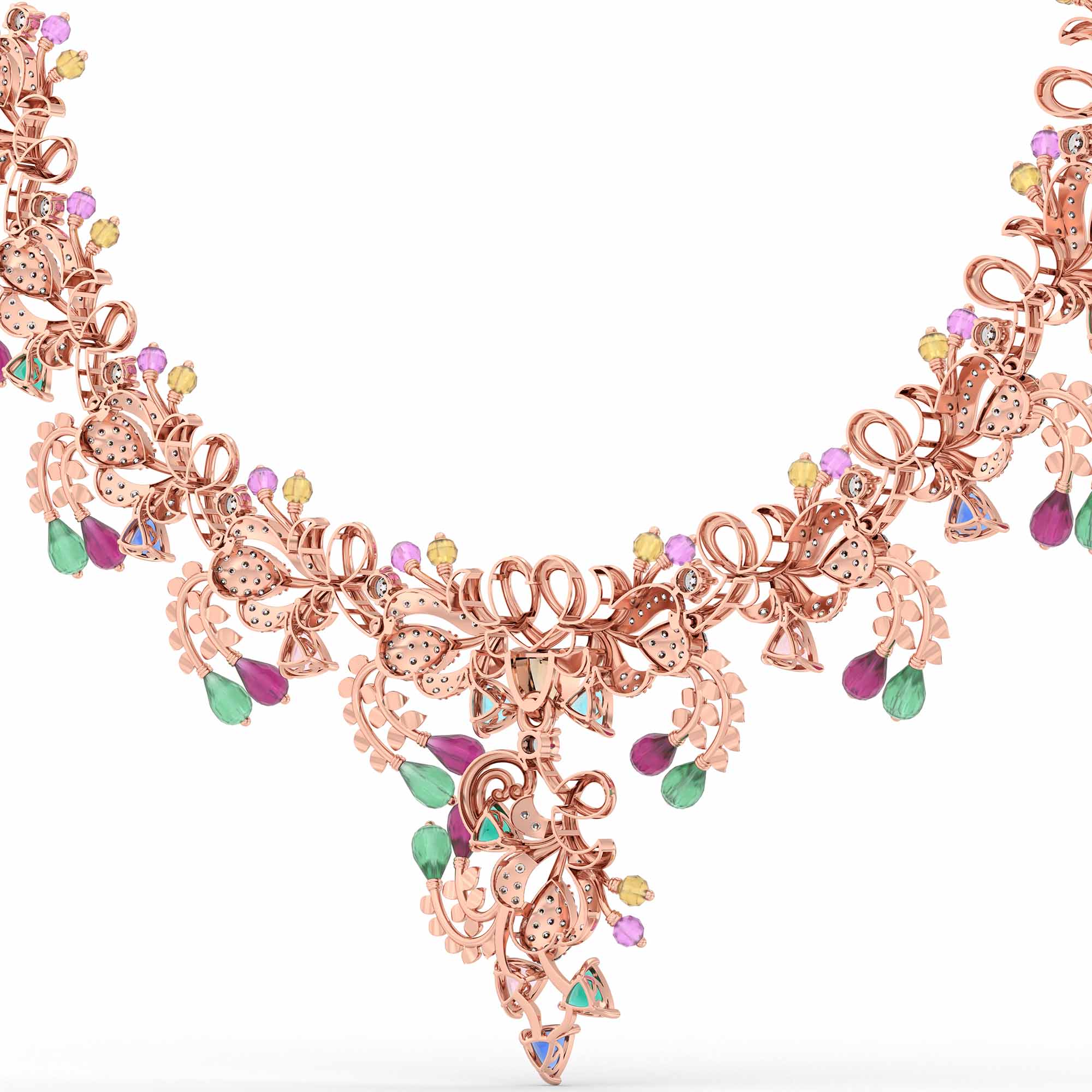 Lab-Grown Diamond Necklace in 18K Rose Gold – 1.21 Ct, 359 Diamonds thumbnail