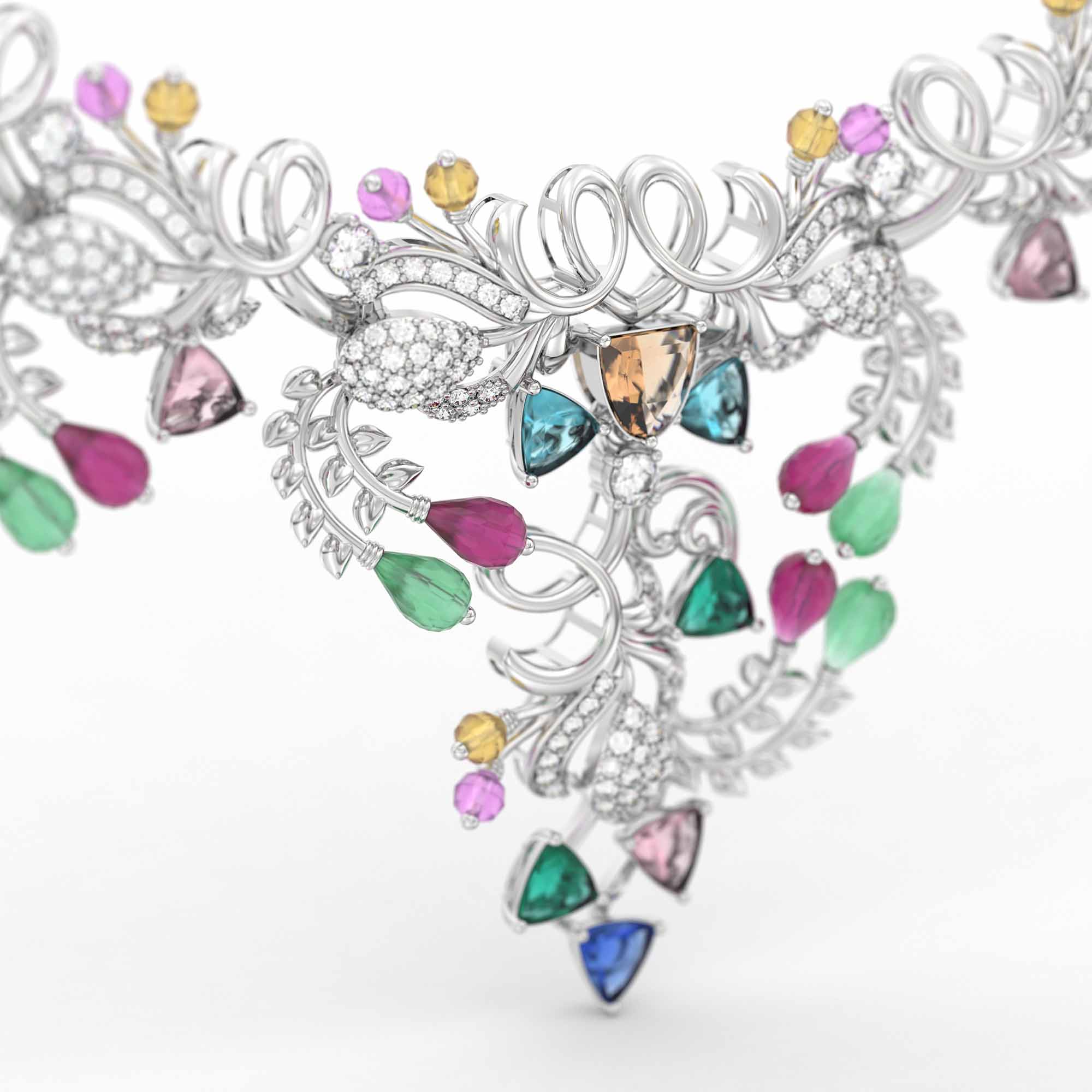 Lab-Grown Diamond Necklace in 18K White Gold – 1.21 Ct, 359 Diamonds thumbnail