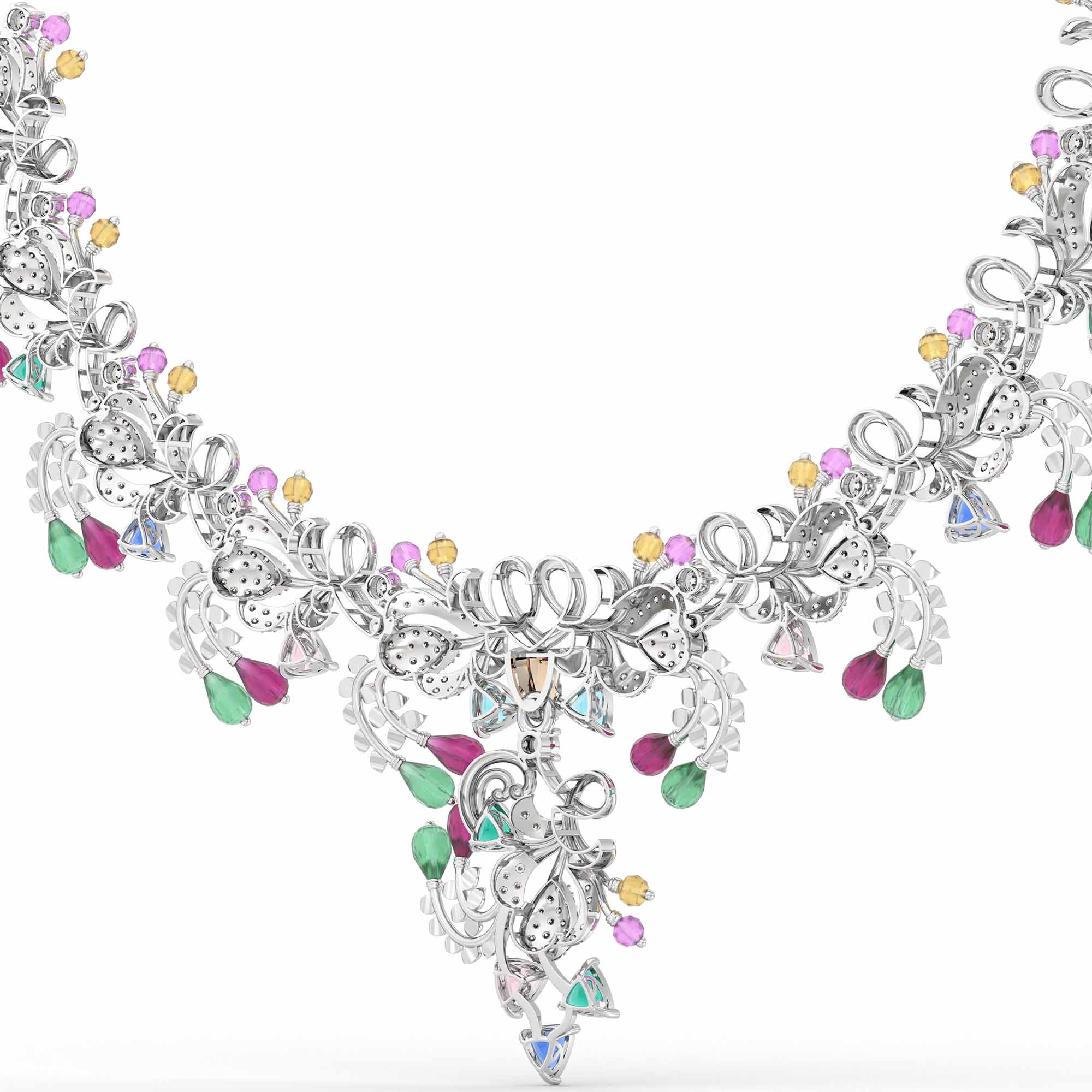 Lab-Grown Diamond Necklace in 18K White Gold – 1.21 Ct, 359 Diamonds thumbnail