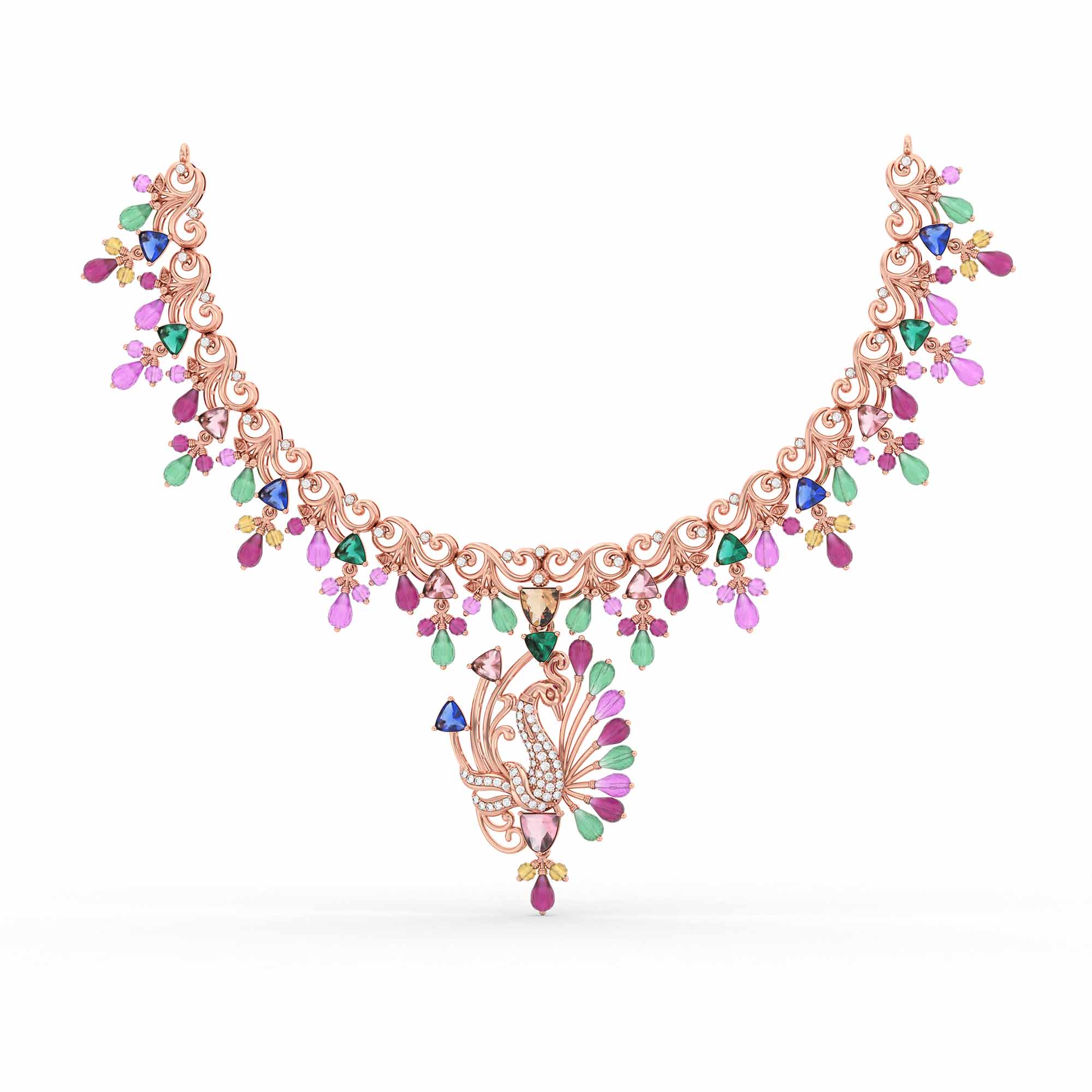 Lab-Grown Diamond Necklace in 18K Rose Gold – 0.72 Ct, 75 Diamonds thumbnail