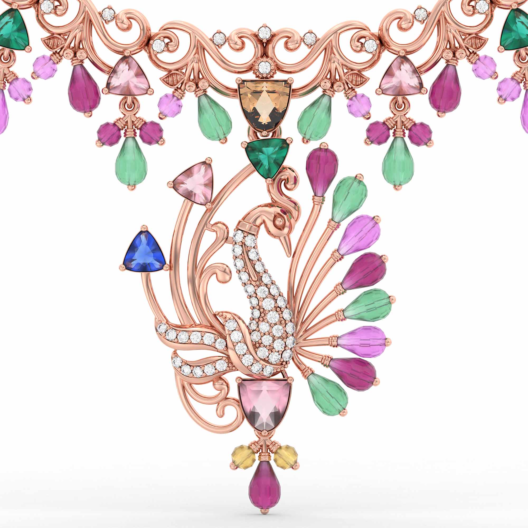 Lab-Grown Diamond Necklace in 18K Rose Gold – 0.72 Ct, 75 Diamonds thumbnail