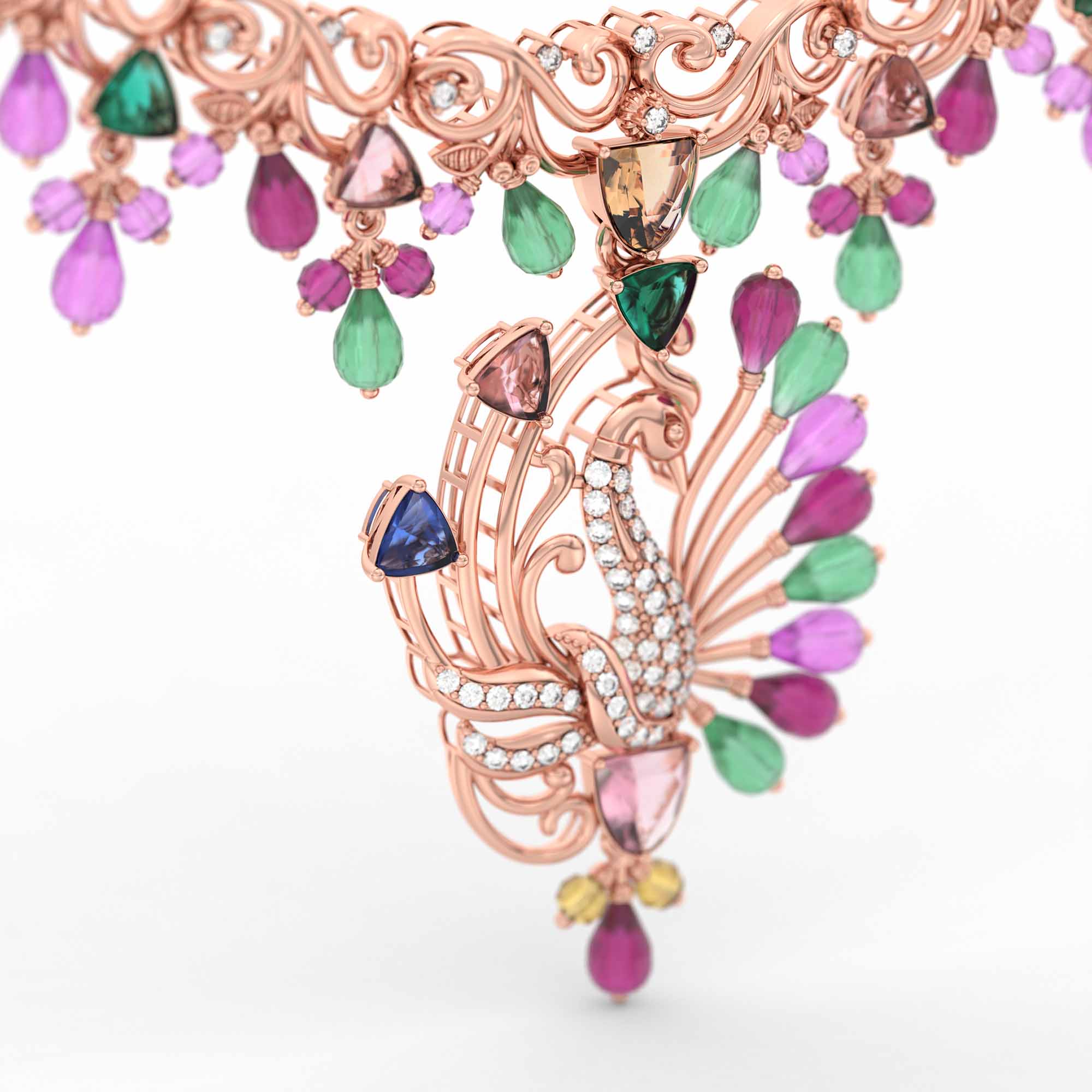 Lab-Grown Diamond Necklace in 18K Rose Gold – 0.72 Ct, 75 Diamonds thumbnail