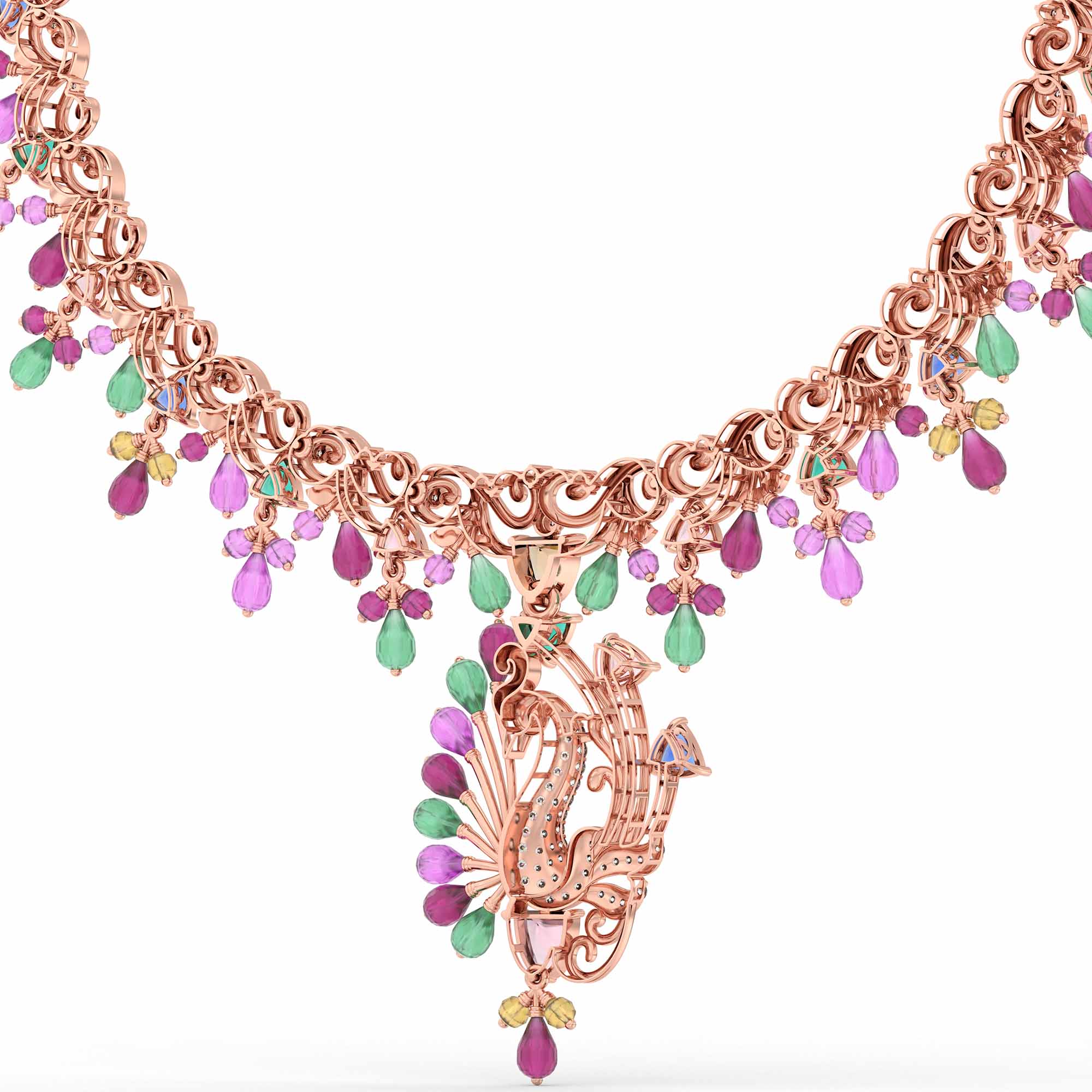 Lab-Grown Diamond Necklace in 18K Rose Gold – 0.72 Ct, 75 Diamonds thumbnail