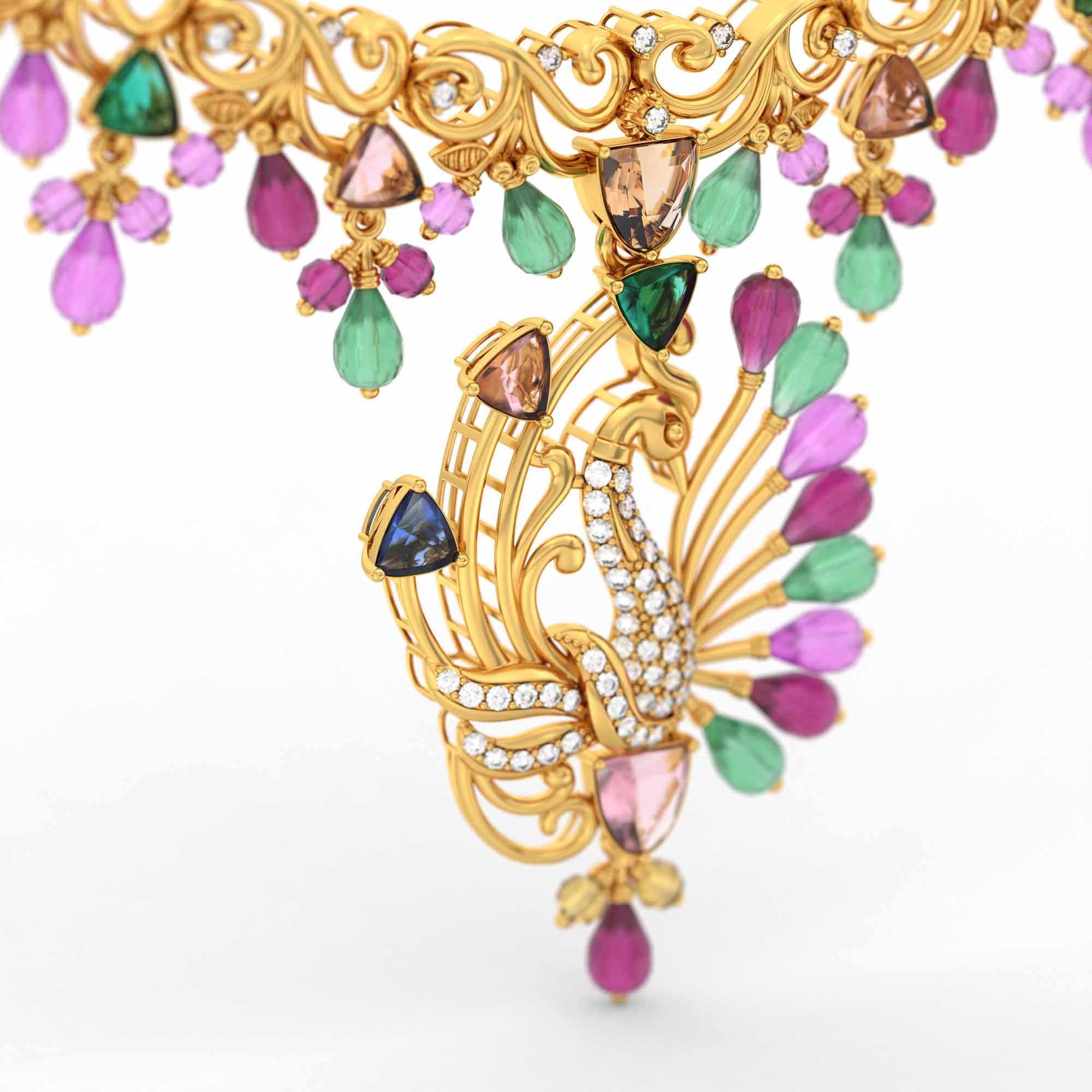 Lab-Grown Diamond Necklace in 22K Yellow Gold – 0.72 Ct, 75 Diamonds thumbnail