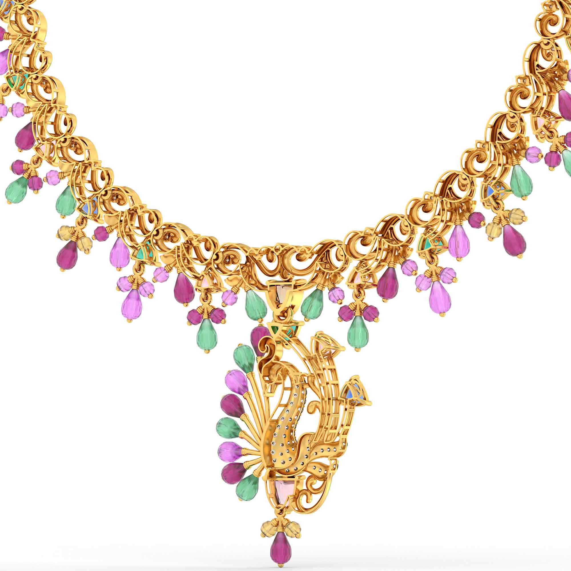 Lab-Grown Diamond Necklace in 22K Yellow Gold – 0.72 Ct, 75 Diamonds thumbnail