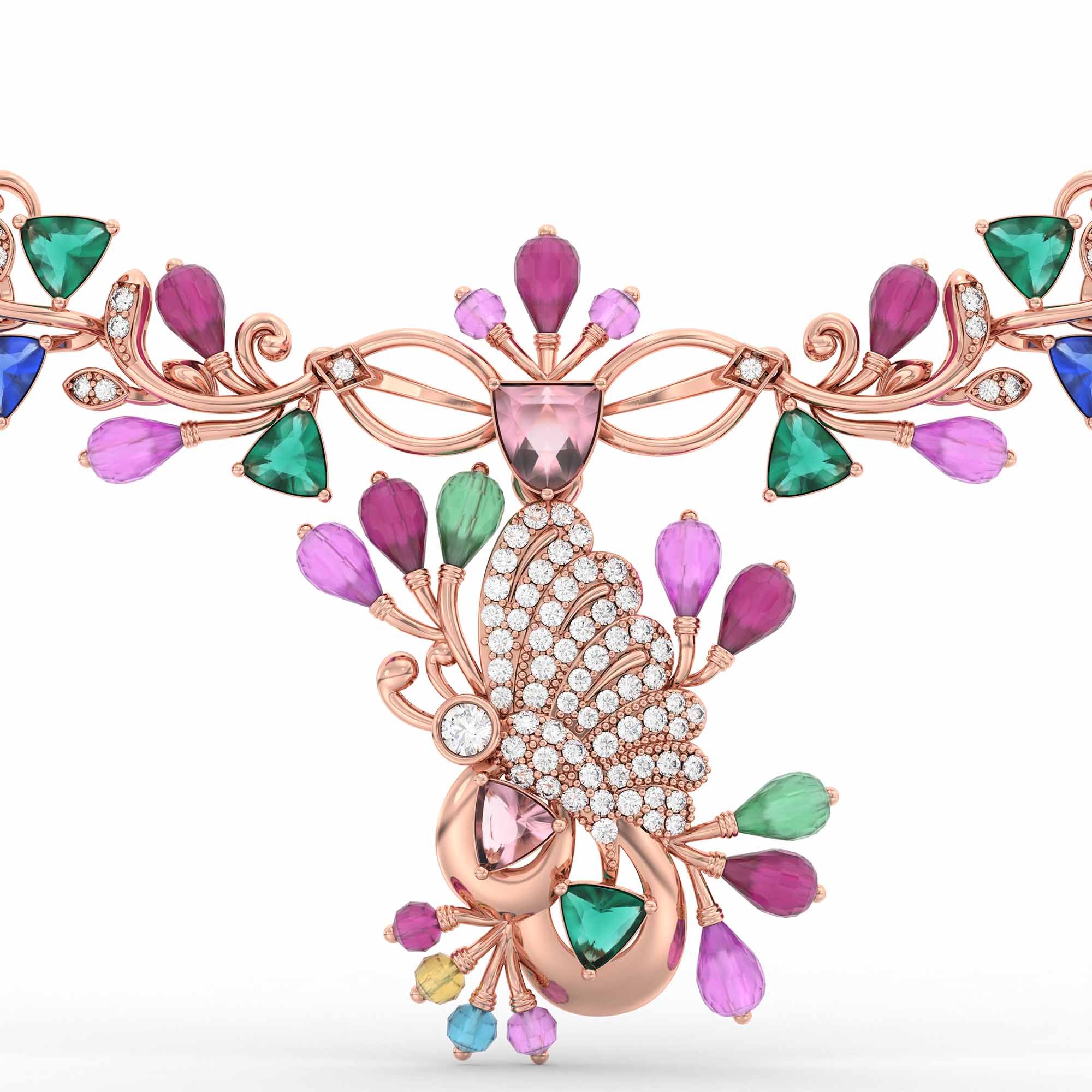 Lab-Grown Diamond Necklace in 18K Rose Gold – 0.25 Ct, 90 Diamonds thumbnail