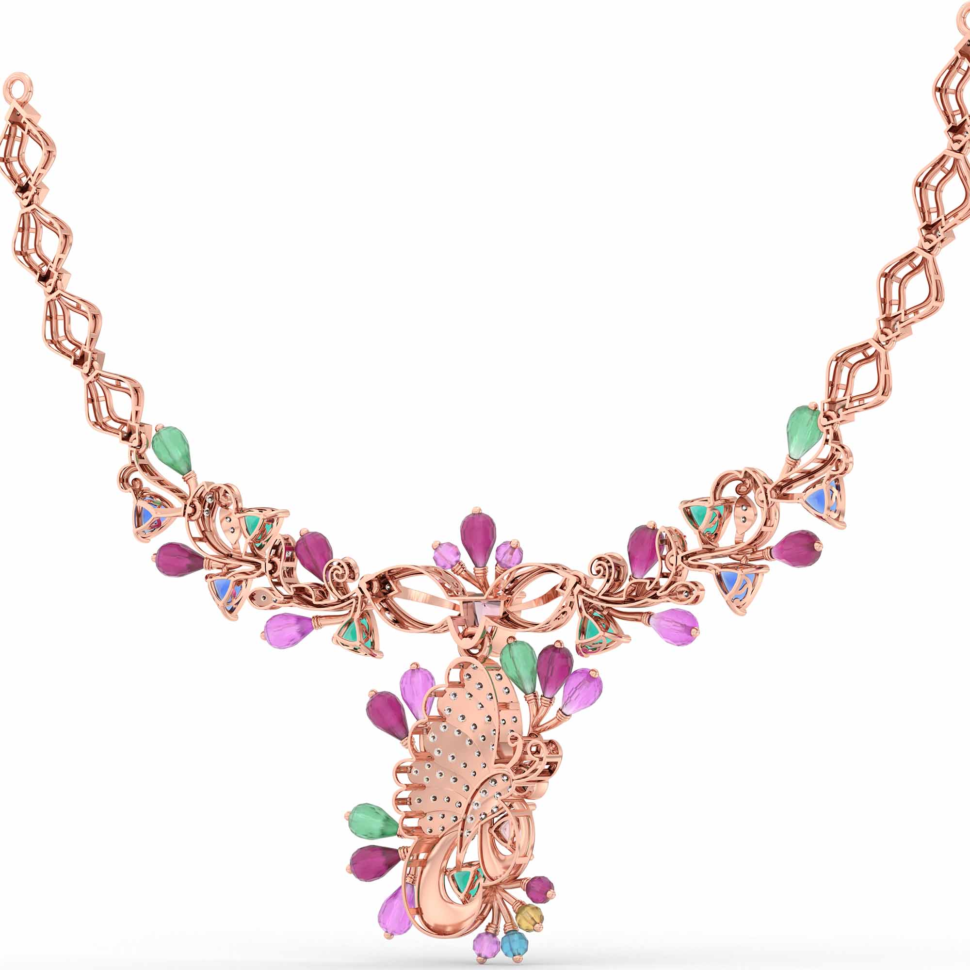 Lab-Grown Diamond Necklace in 18K Rose Gold – 0.25 Ct, 90 Diamonds thumbnail