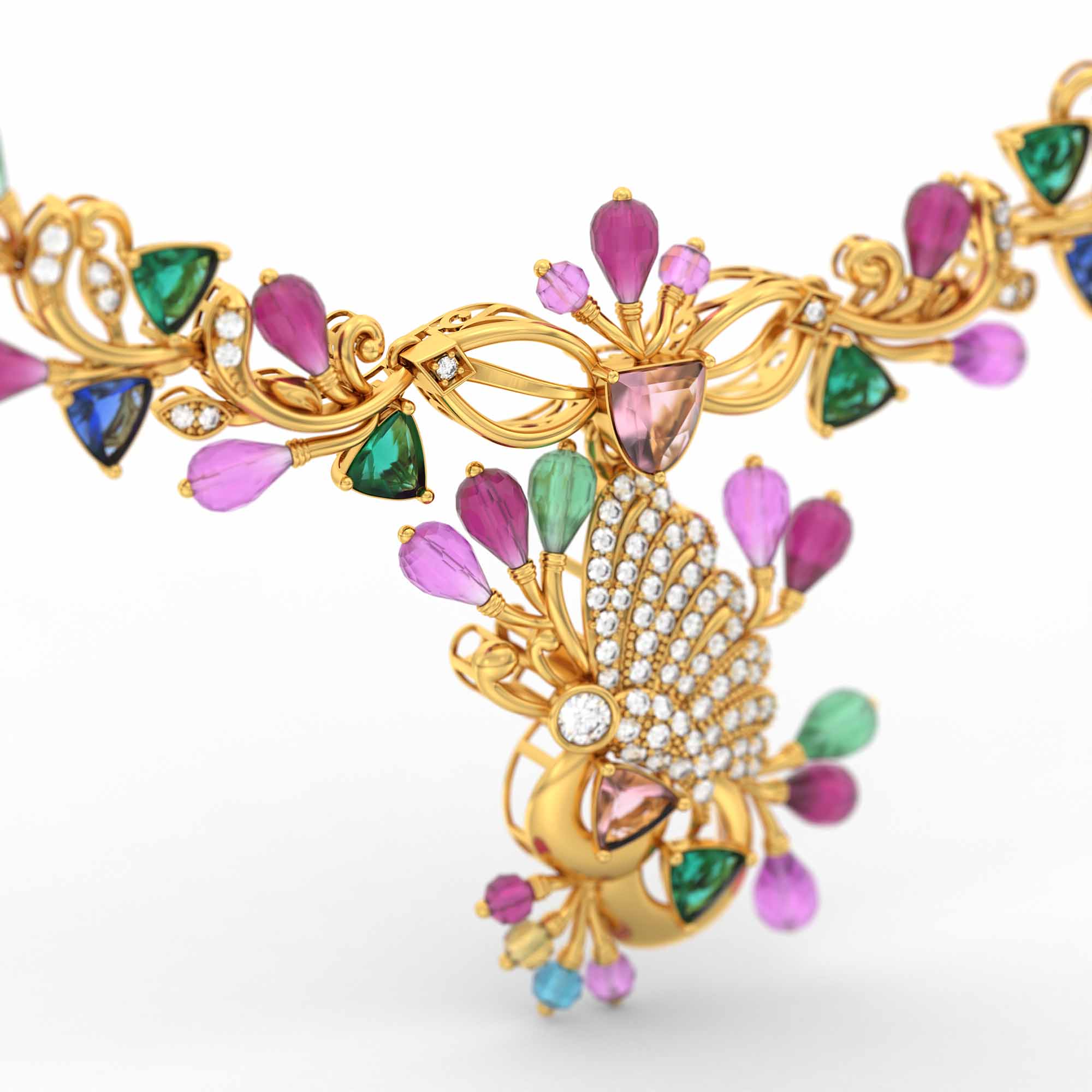 Lab-Grown Diamond Necklace in 22K Yellow Gold – 0.25 Ct, 90 Diamonds thumbnail
