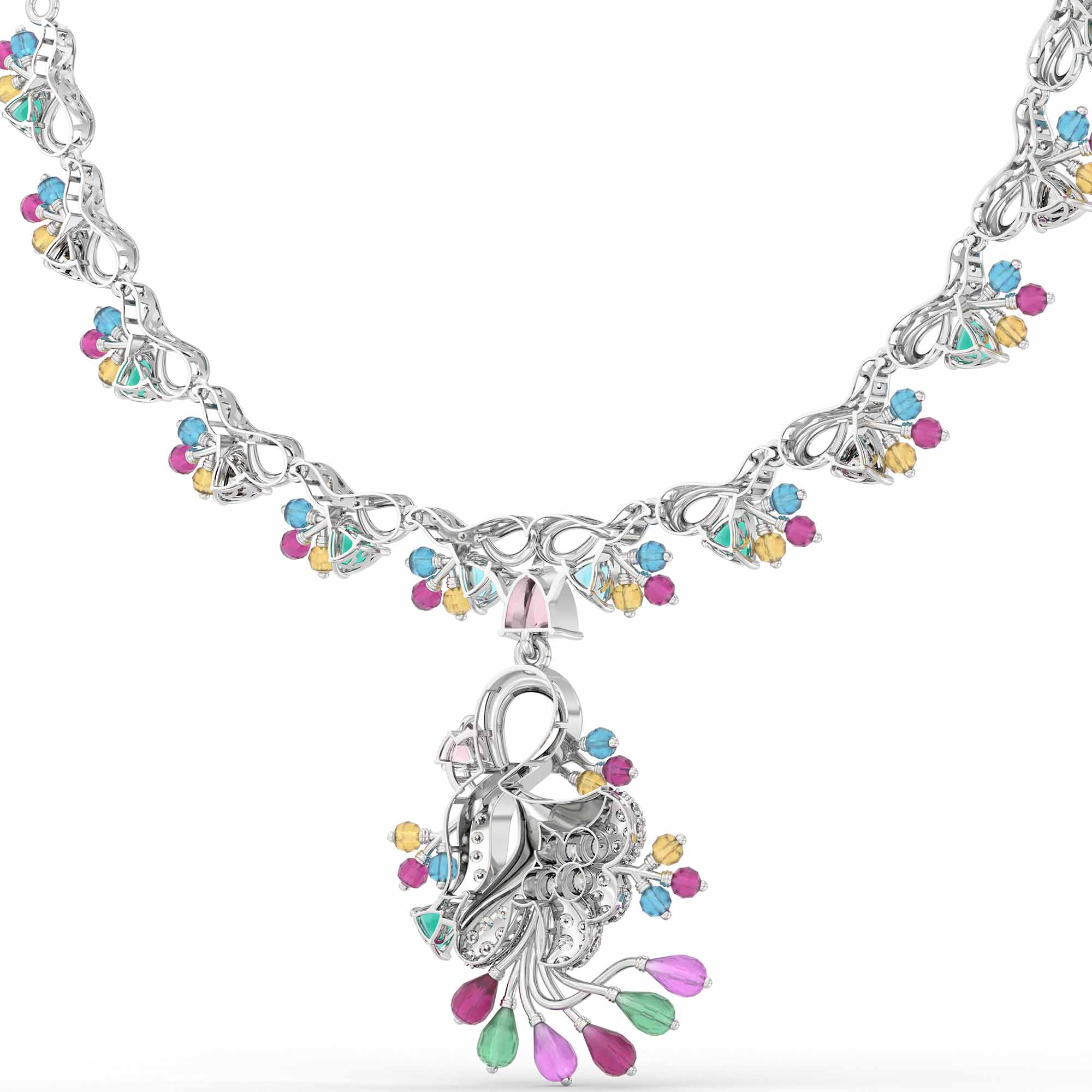 Set Diamond Necklace in 18K White Gold with Lab grown diamond thumbnail