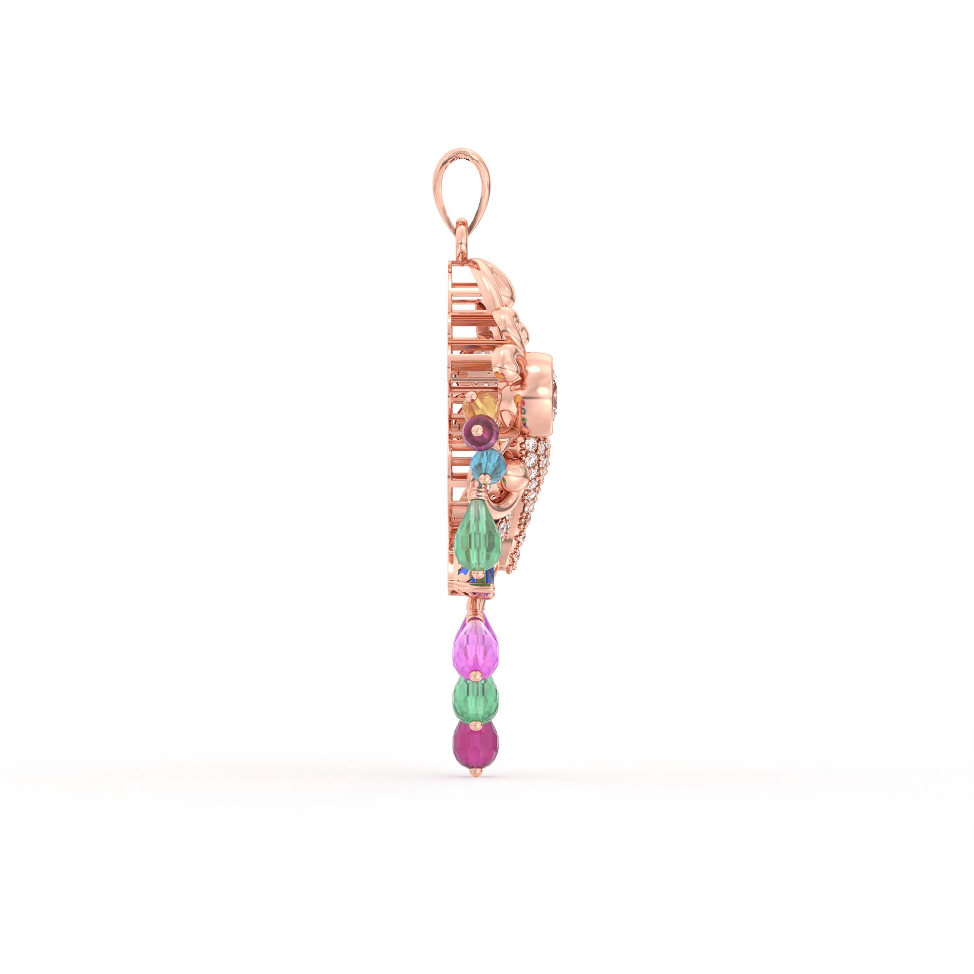 Lab-Grown Diamond Pendant for Women in 18K Rose Gold – 0.65 Ct, 110 Diamonds thumbnail