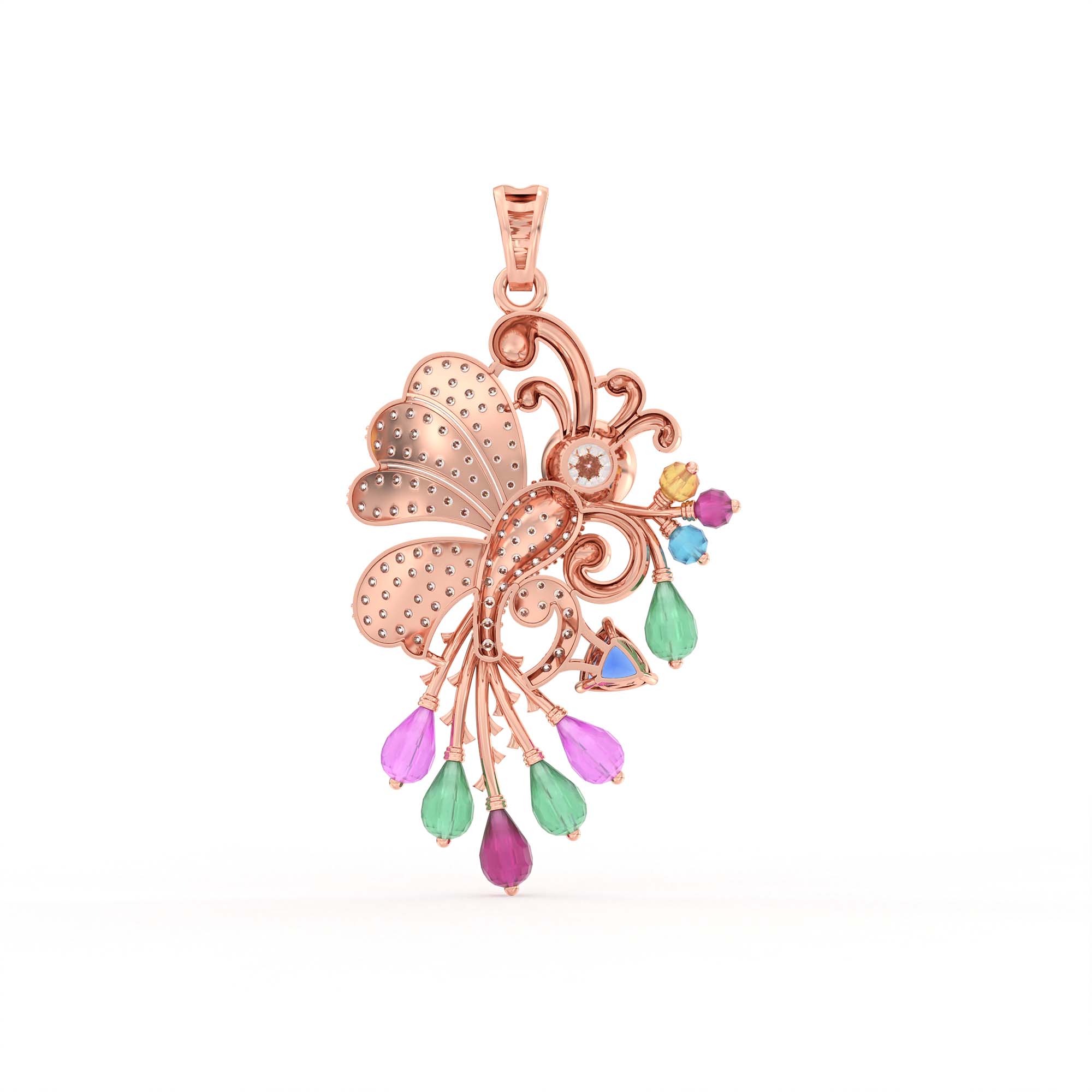 Lab-Grown Diamond Pendant for Women in 18K Rose Gold – 0.65 Ct, 110 Diamonds thumbnail