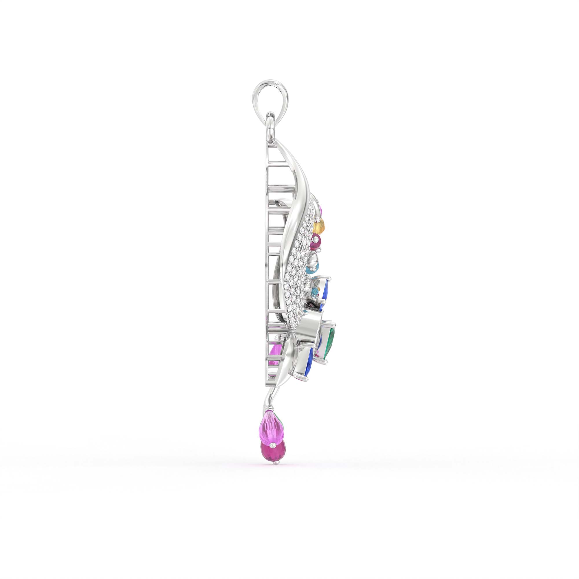 Lab-Grown Diamond Pendant for Women in 18K White Gold – 0.04 Ct, 65 Diamonds thumbnail