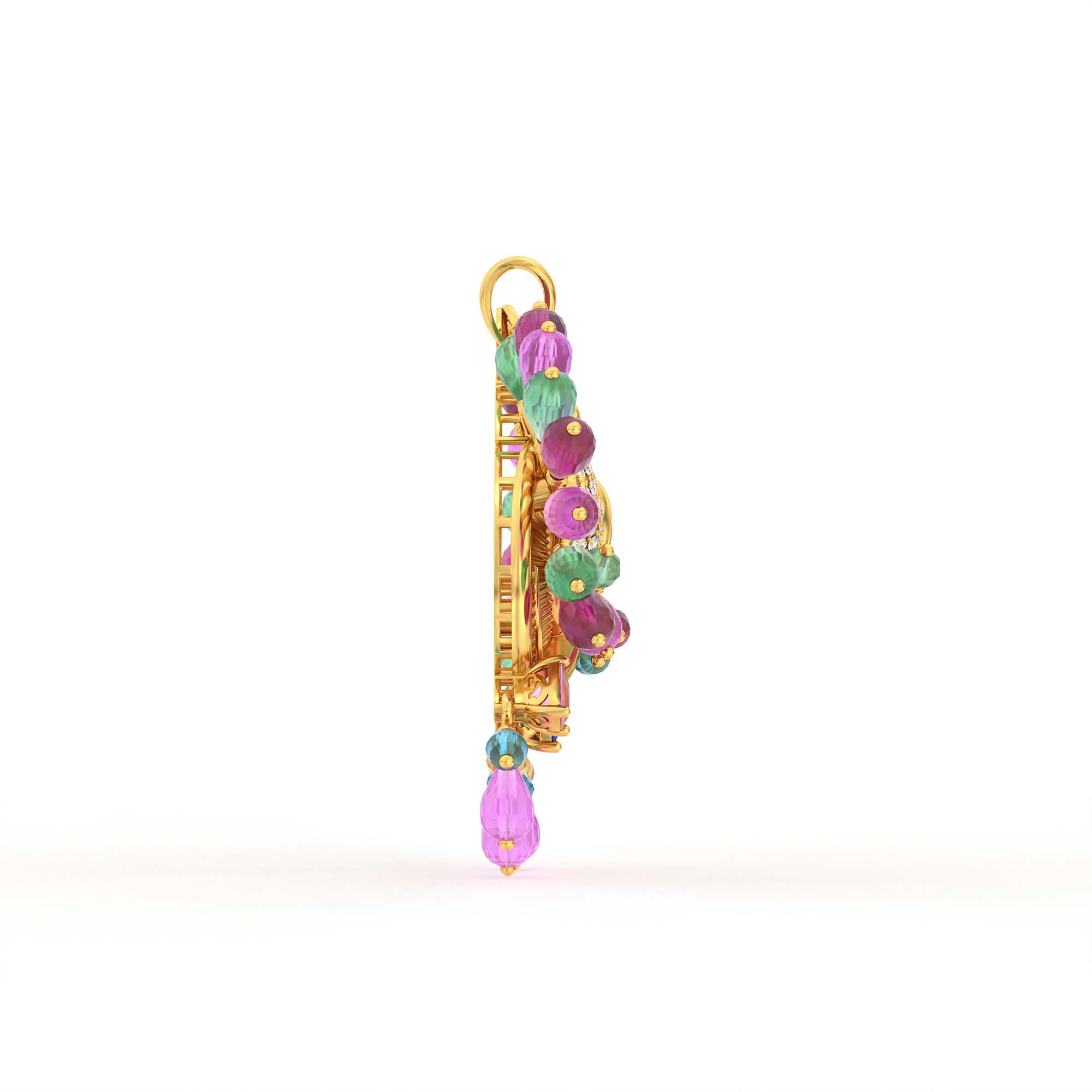 Set Diamond Pendant in 22K Yellow Gold with Lab grown diamond thumbnail