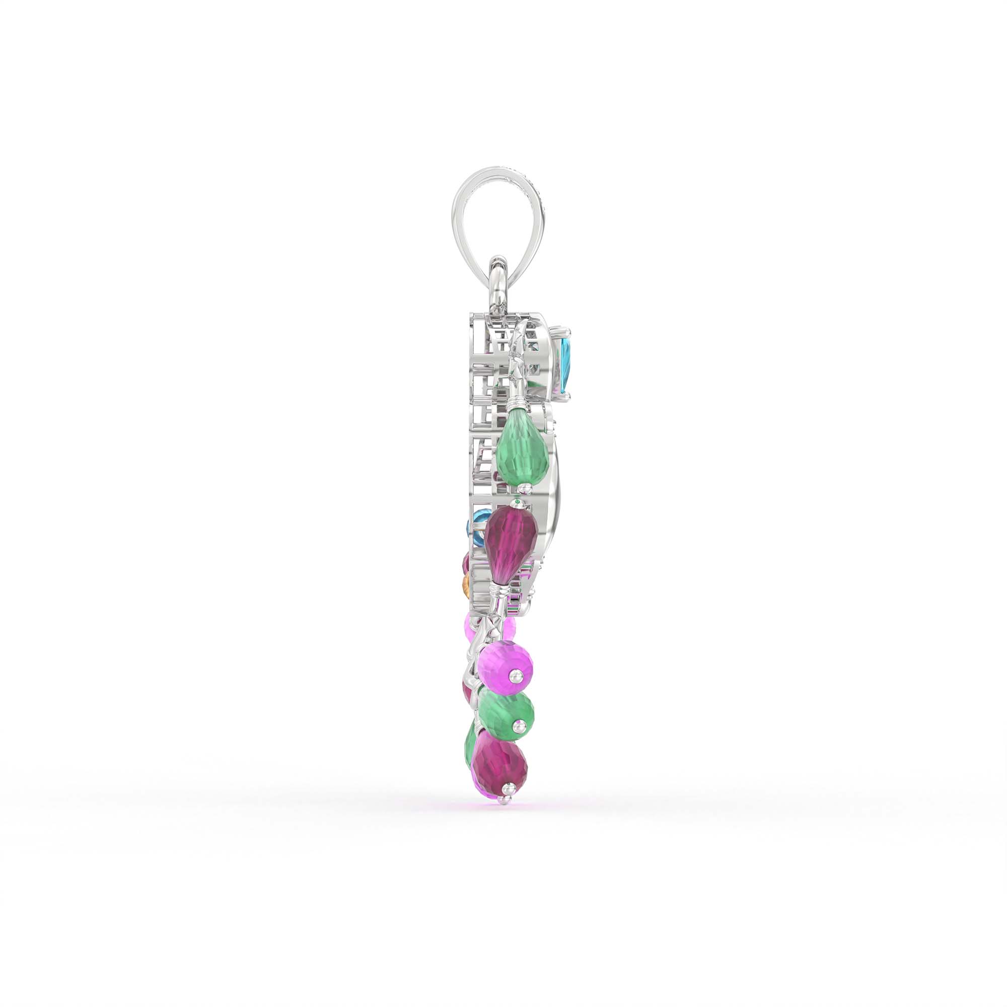 Set Diamond Pendant in 18K White Gold with Lab grown diamond thumbnail