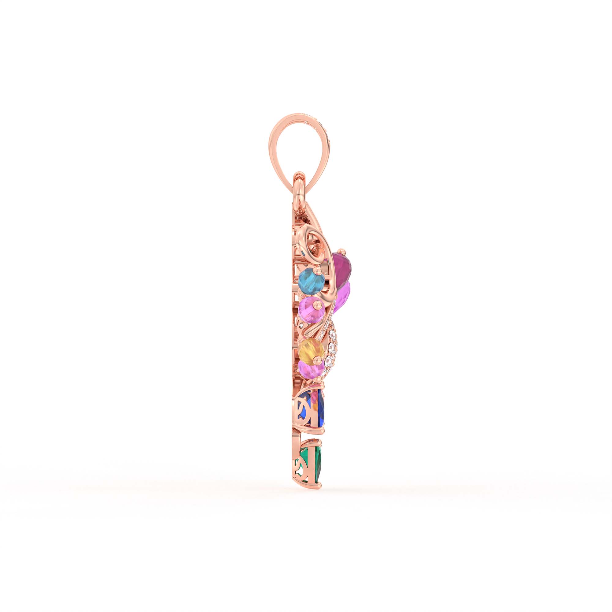 Lab-Grown Diamond Pendant for Women in 18K Rose Gold – 0.08 Ct, 38 Diamonds thumbnail