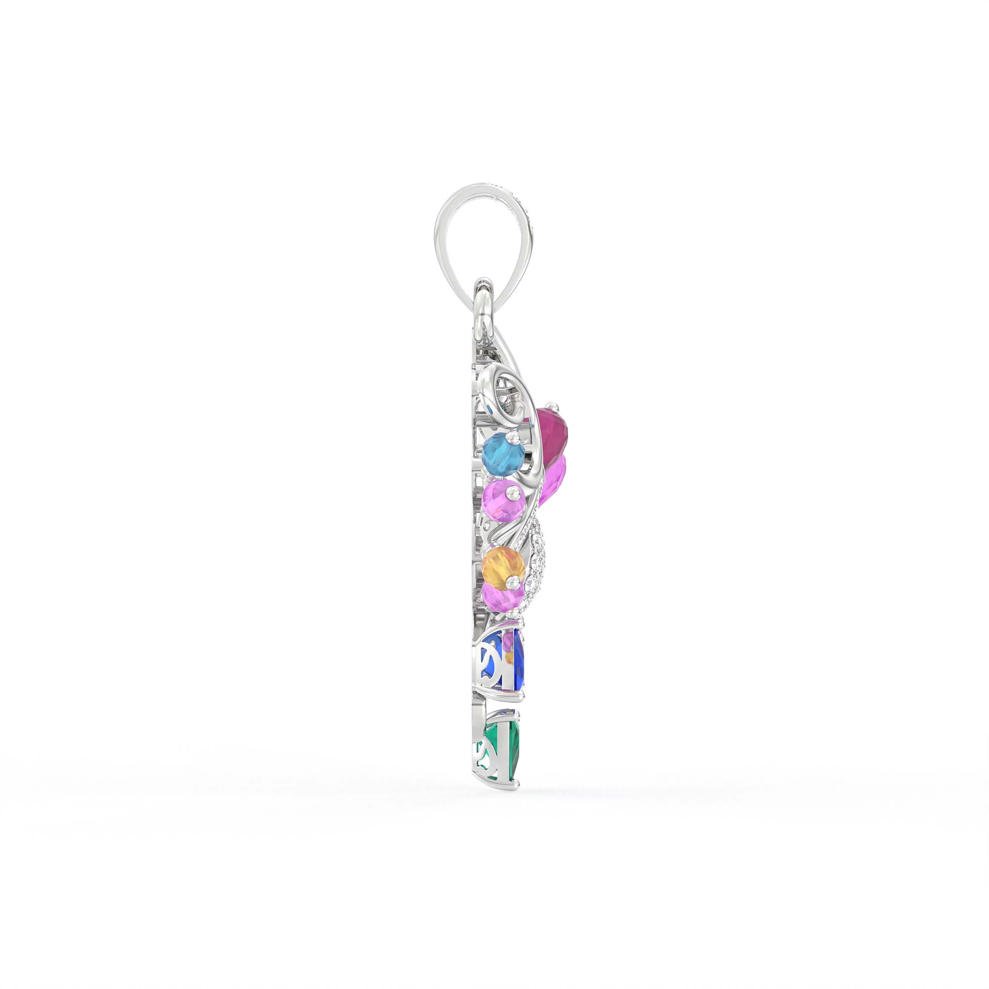 Lab-Grown Diamond Pendant for Women in 18K White Gold – 0.08 Ct, 38 Diamonds thumbnail