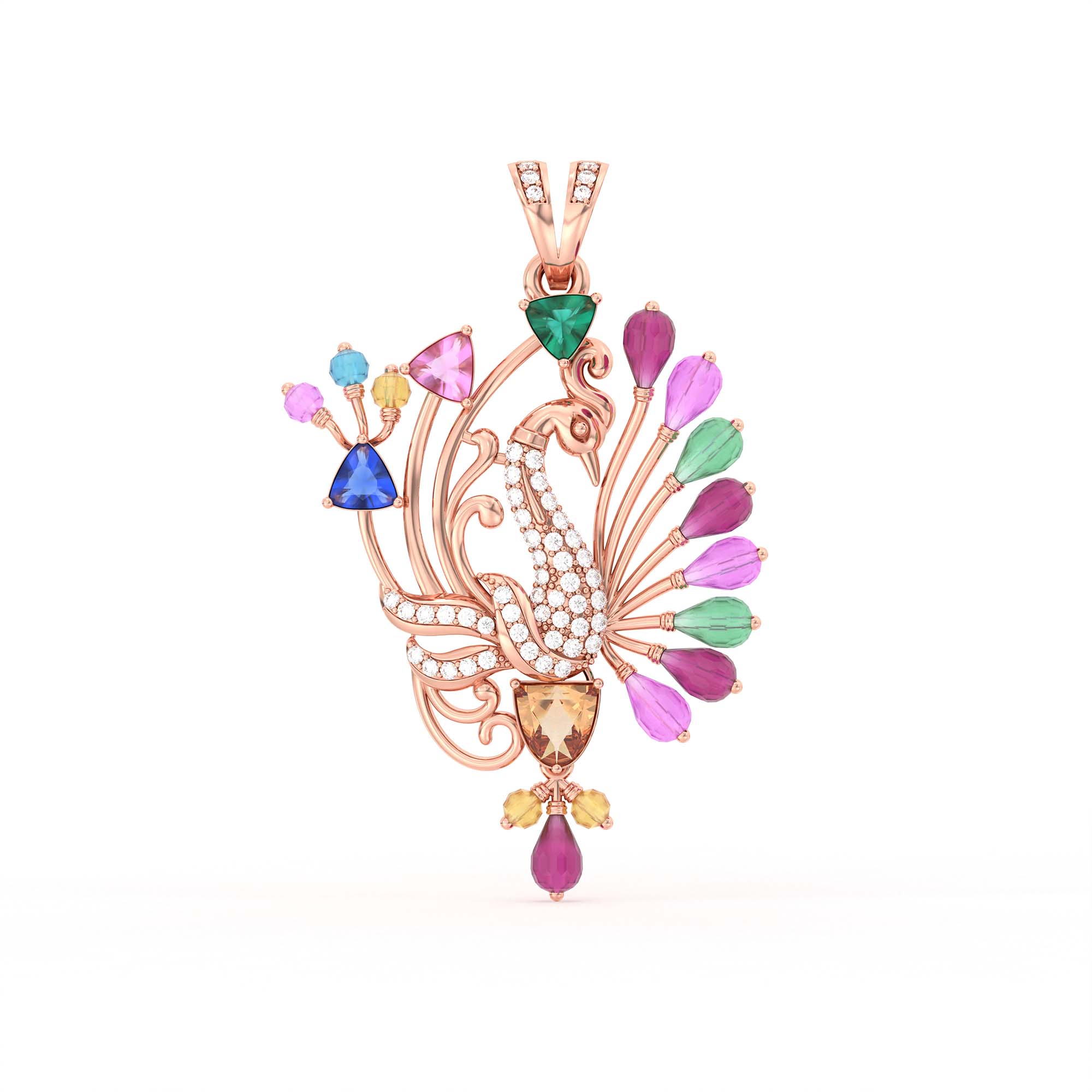 Lab-Grown Diamond Pendant for Women in 18K Rose Gold – 0.06 Ct, 51 Diamonds thumbnail