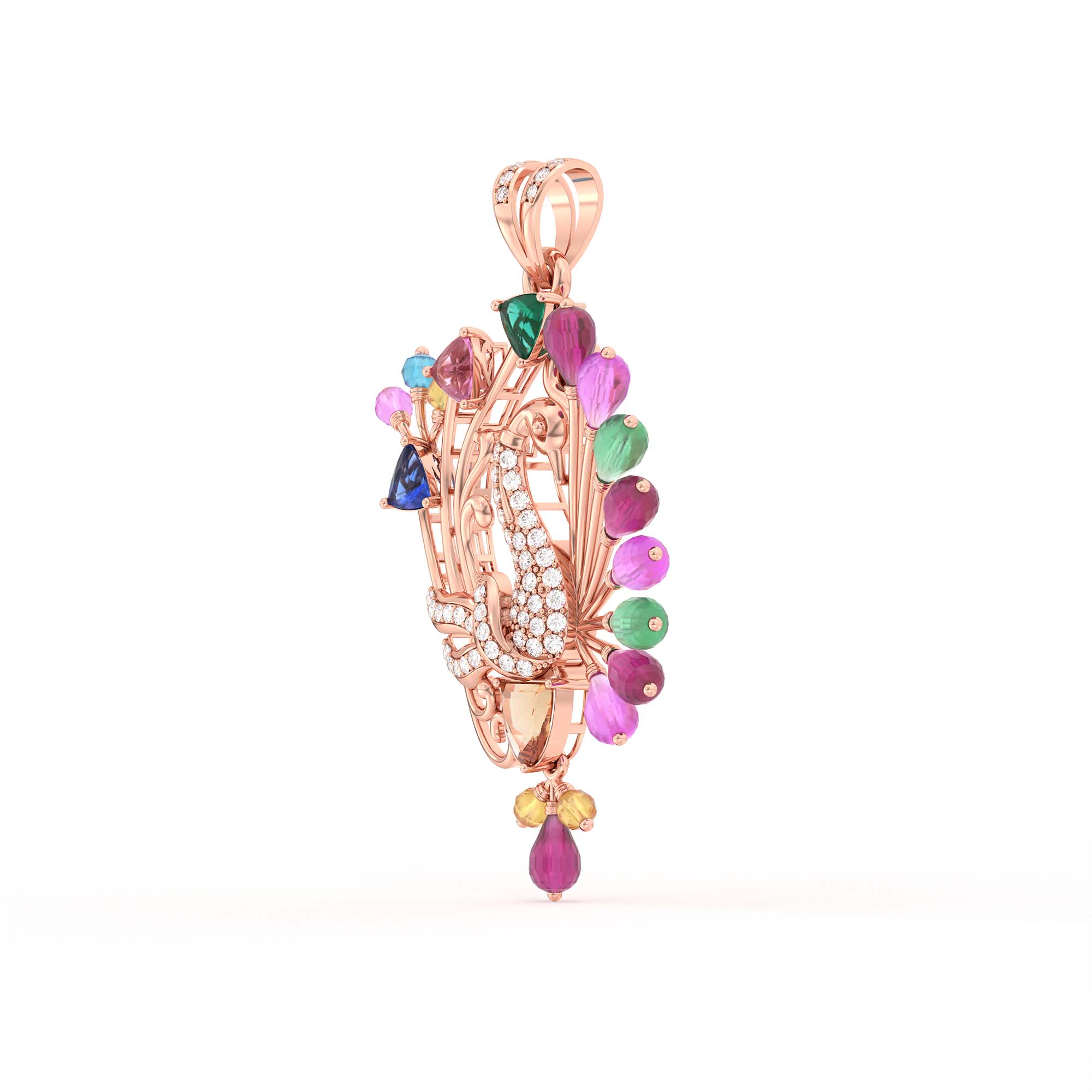Lab-Grown Diamond Pendant for Women in 18K Rose Gold – 0.06 Ct, 51 Diamonds thumbnail