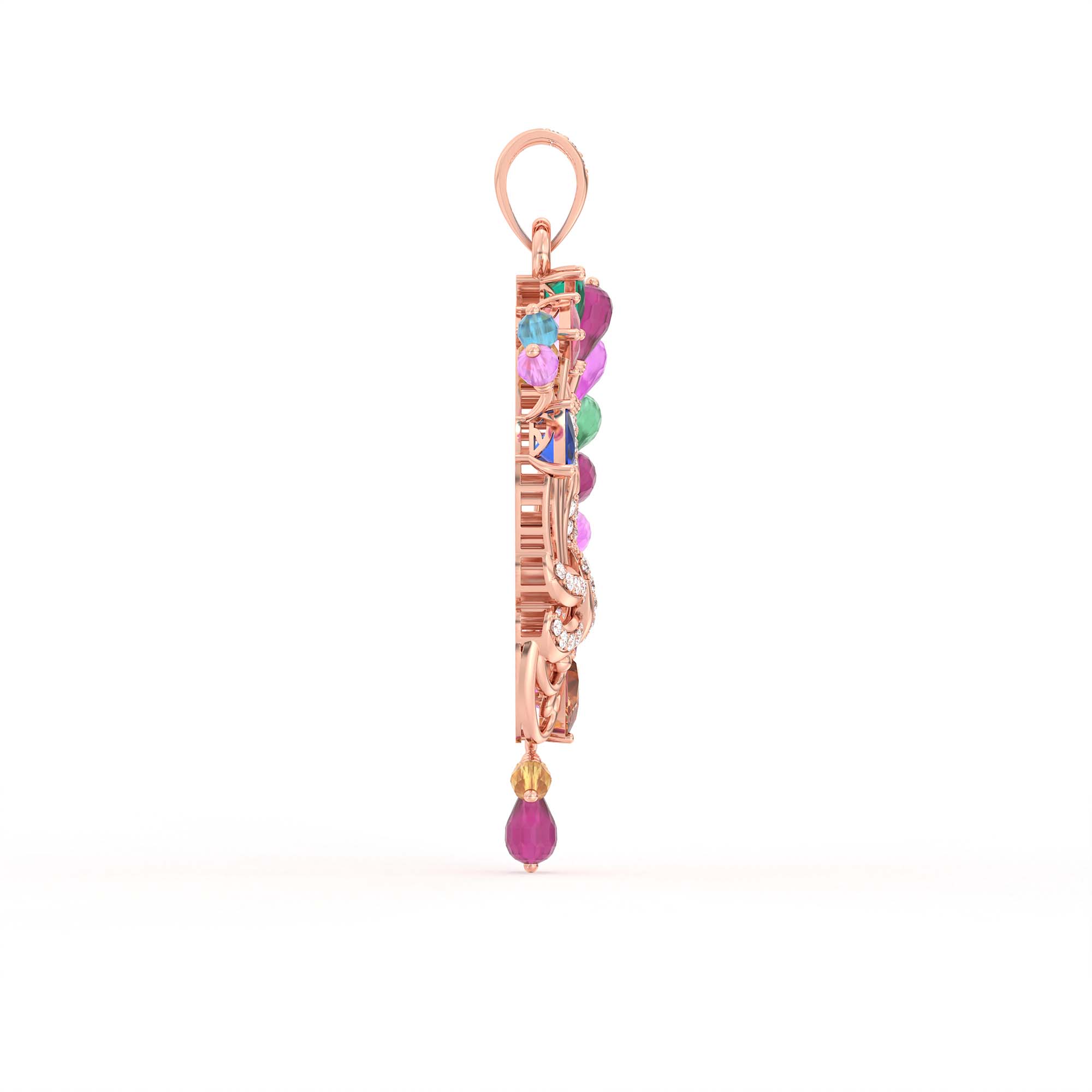 Lab-Grown Diamond Pendant for Women in 18K Rose Gold – 0.06 Ct, 51 Diamonds thumbnail