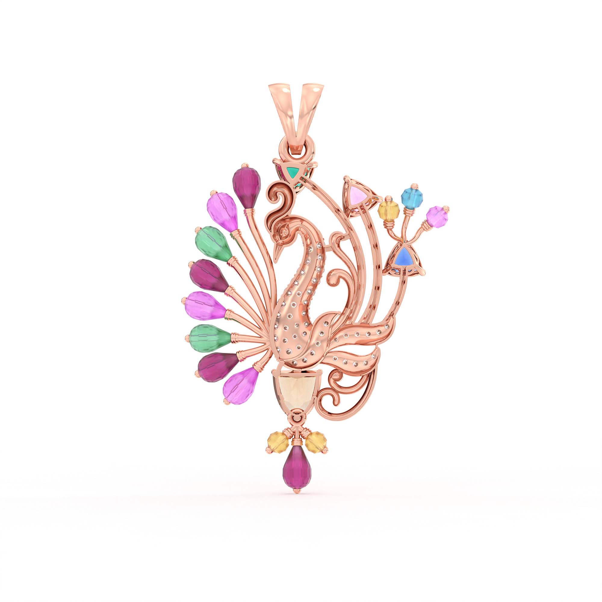 Lab-Grown Diamond Pendant for Women in 18K Rose Gold – 0.06 Ct, 51 Diamonds thumbnail