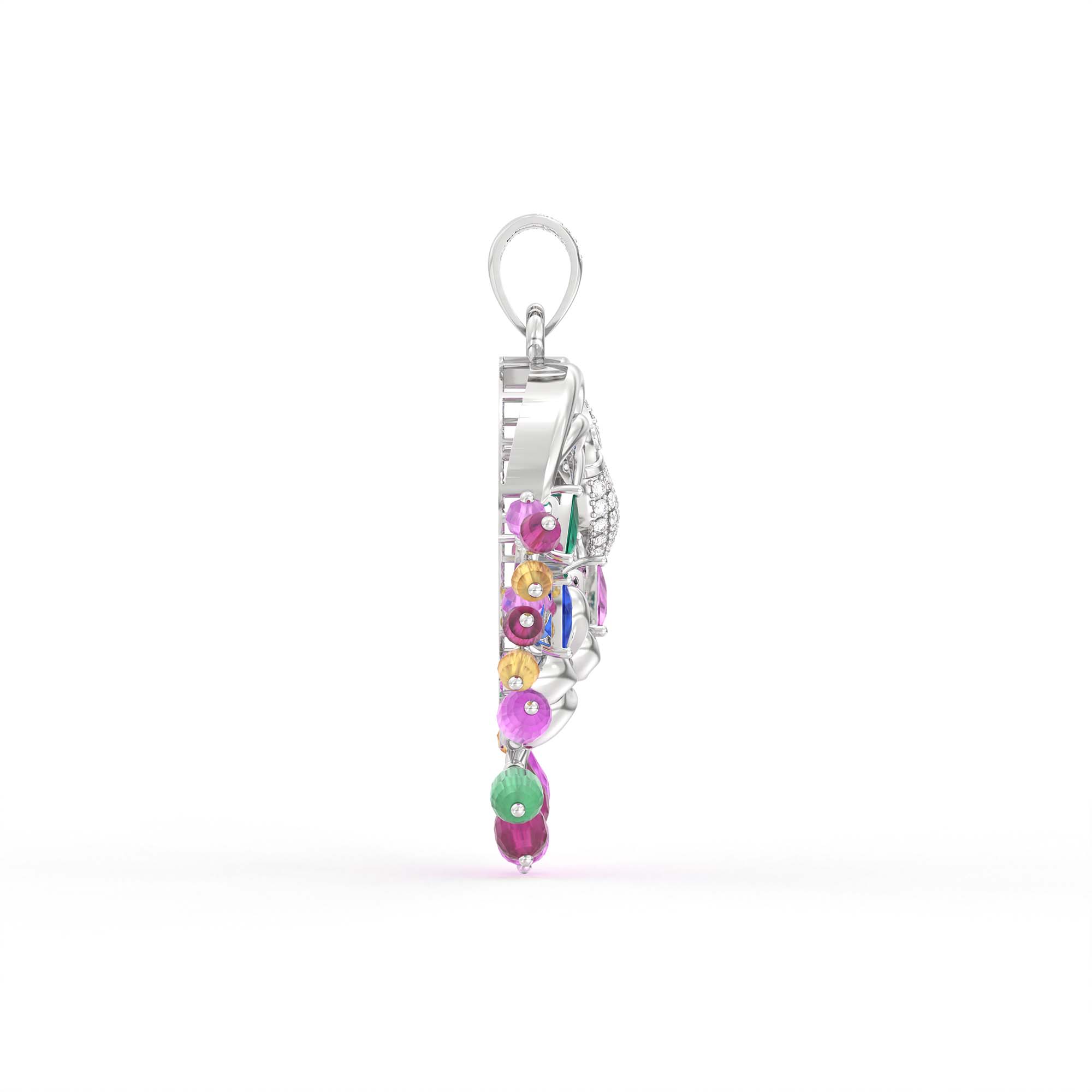 Lab-Grown Diamond Pendant for Women in 18K White Gold – 1.5 Ct, 50 Diamonds thumbnail