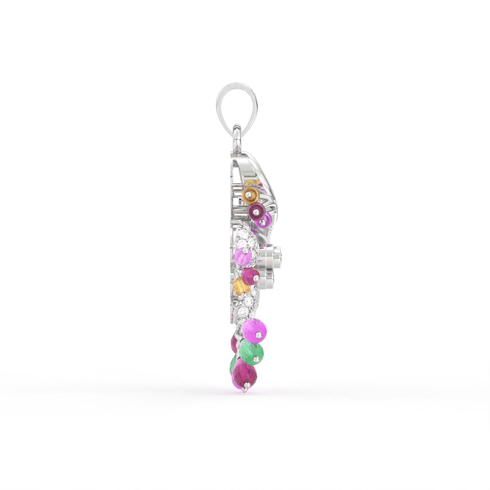 Lab-Grown Diamond Pendant for Women in 18K White Gold – 0.89 Ct, 59 Diamonds thumbnail