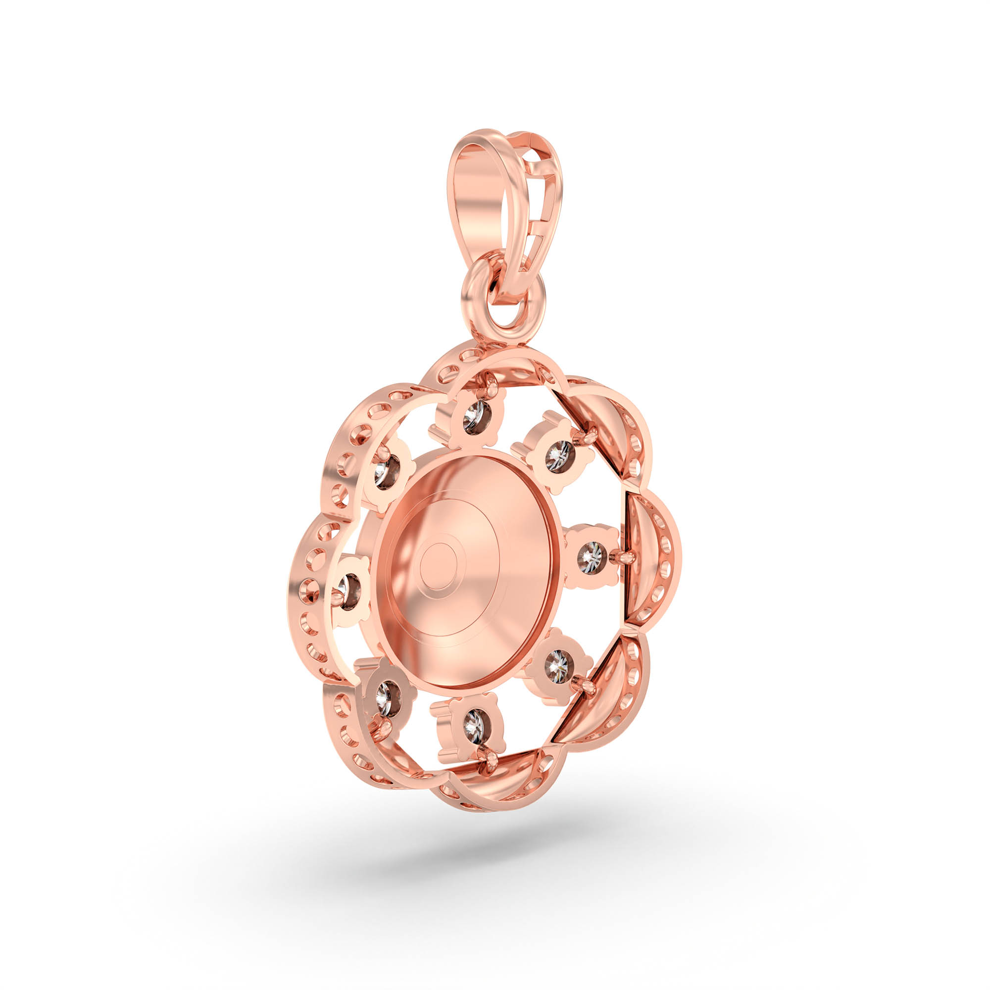 Evil Eye Pendant with Lab-Grown Diamonds in 18K Rose Gold – 0.2 Ct thumbnail