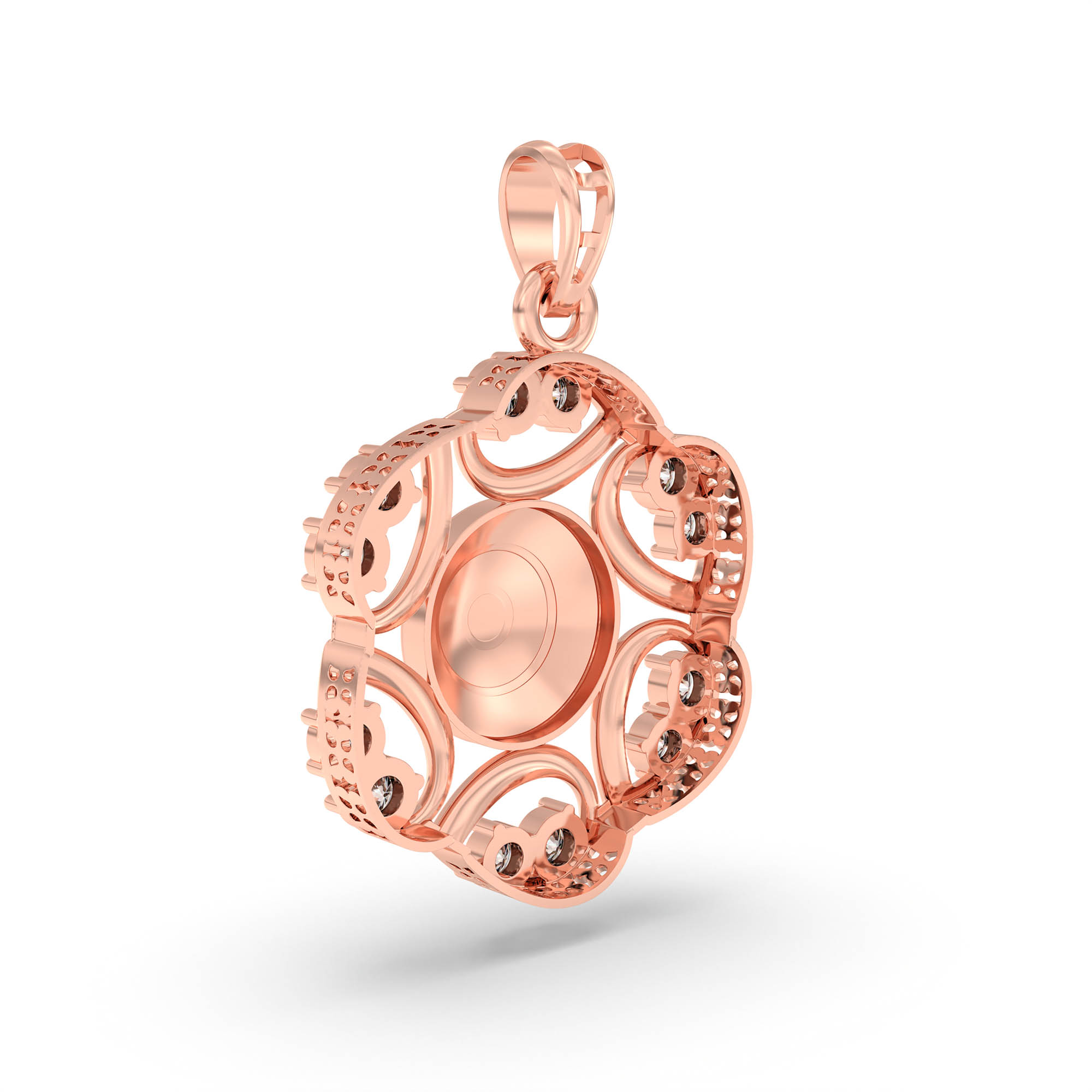 Evil Eye Pendant with Lab-Grown Diamonds in 18K Rose Gold – 0.15 Ct, 2.2 g thumbnail