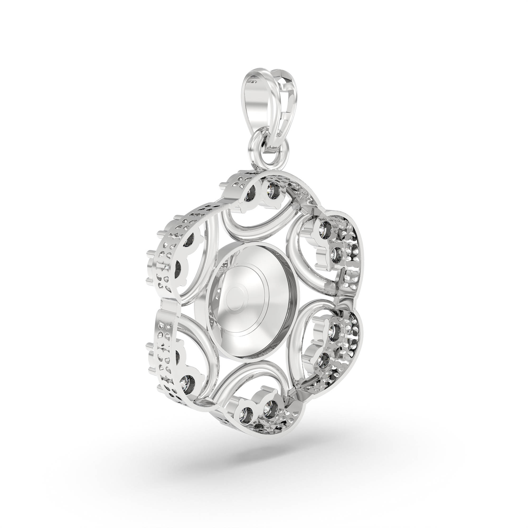 Evil Eye Pendant with Lab-Grown Diamonds in 18K White Gold – 0.15 Ct, 2.2 g thumbnail
