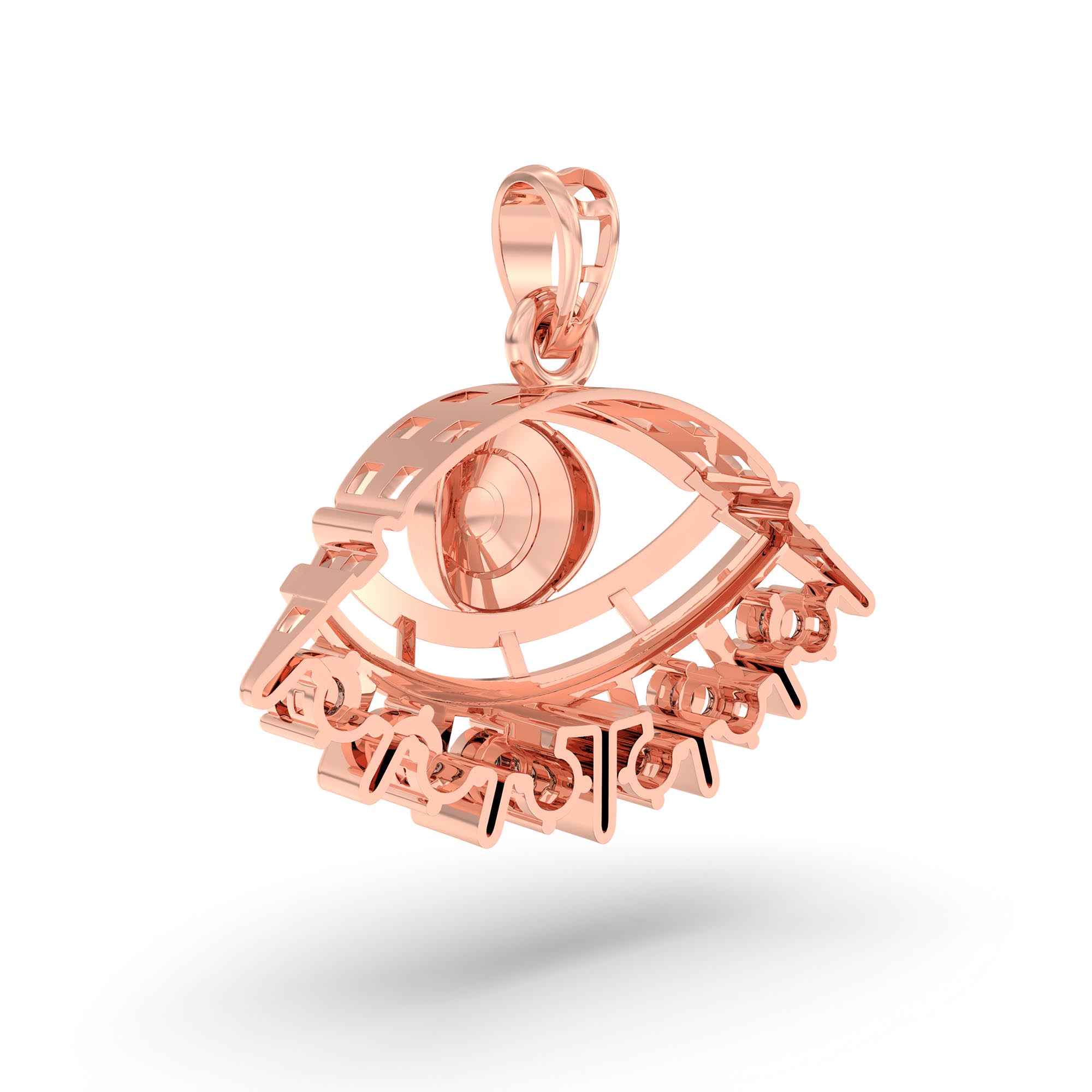 Evil Eye Pendant with Lab-Grown Diamonds in 18K Rose Gold – 0.16 Ct, 2.2 g (Design K1-5) thumbnail