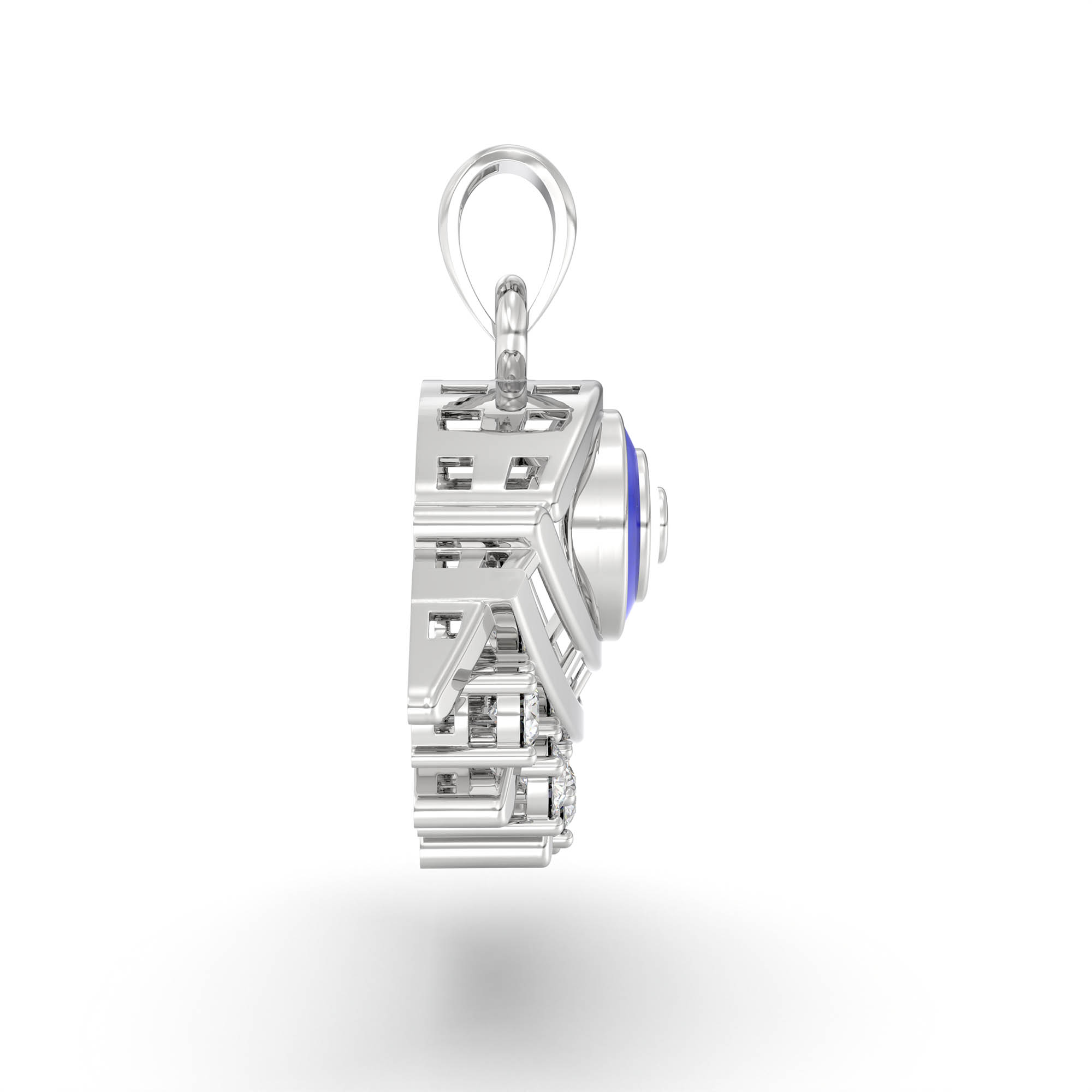 Evil Eye Pendant with Lab-Grown Diamonds in 18K White Gold – 0.15 Ct, 2.4 g thumbnail